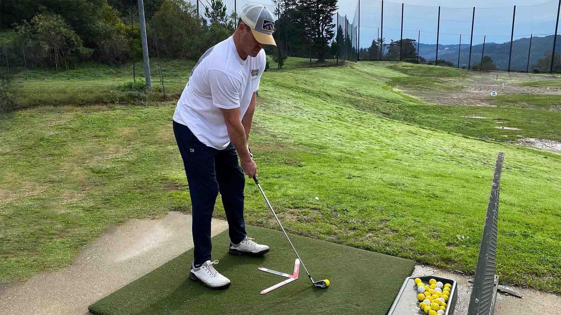 Golf Swing Training Aid - Endorsed by Bradley Hughes, Teaches Correct Swing Plane – Tempo - Alignment – Hit a Perfect Draw -Putting -Practice Indoor/Outdoor -Made in USA.