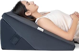 FOVERA Wedge Pillow for Back Support, Adjustable Memory Foam Bed Wedge Pillow for Sleeping, Acid Reflux, GERD, Snoring, Pregnancy, Post-Surgical Recovery (Velvet Dark Grey, XL - 24x24x12 Inch)