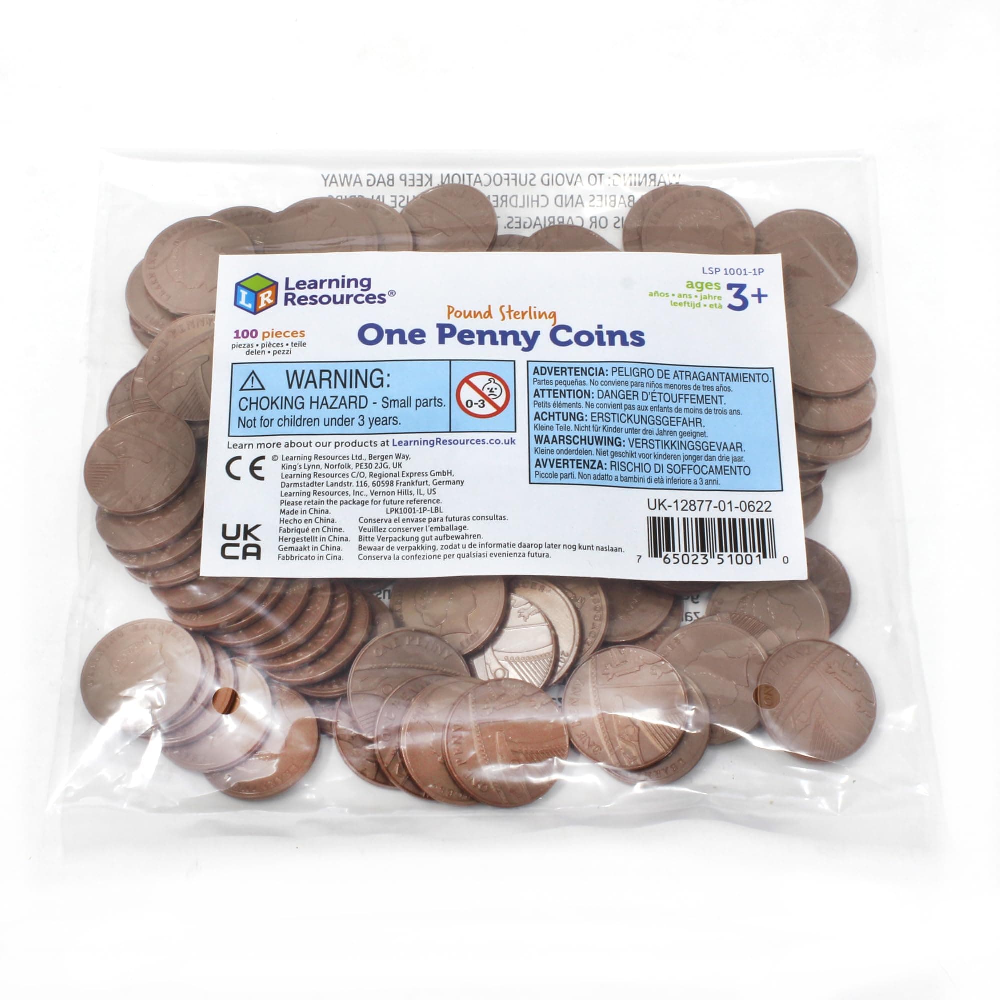 Learning Resources One Pence Coins, Set of 100