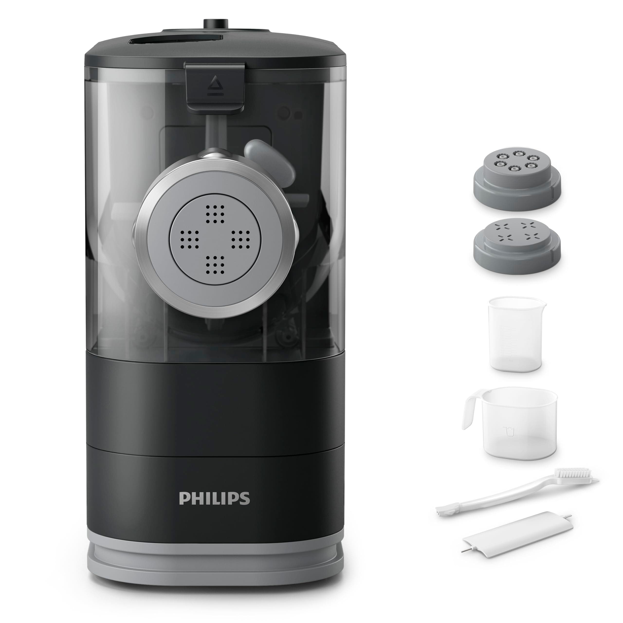 Philips Kitchen Appliances Philips Compact Pasta and Noodle Maker with 3 Interchangeable Pasta Shape Plates - Black - HR2371/05