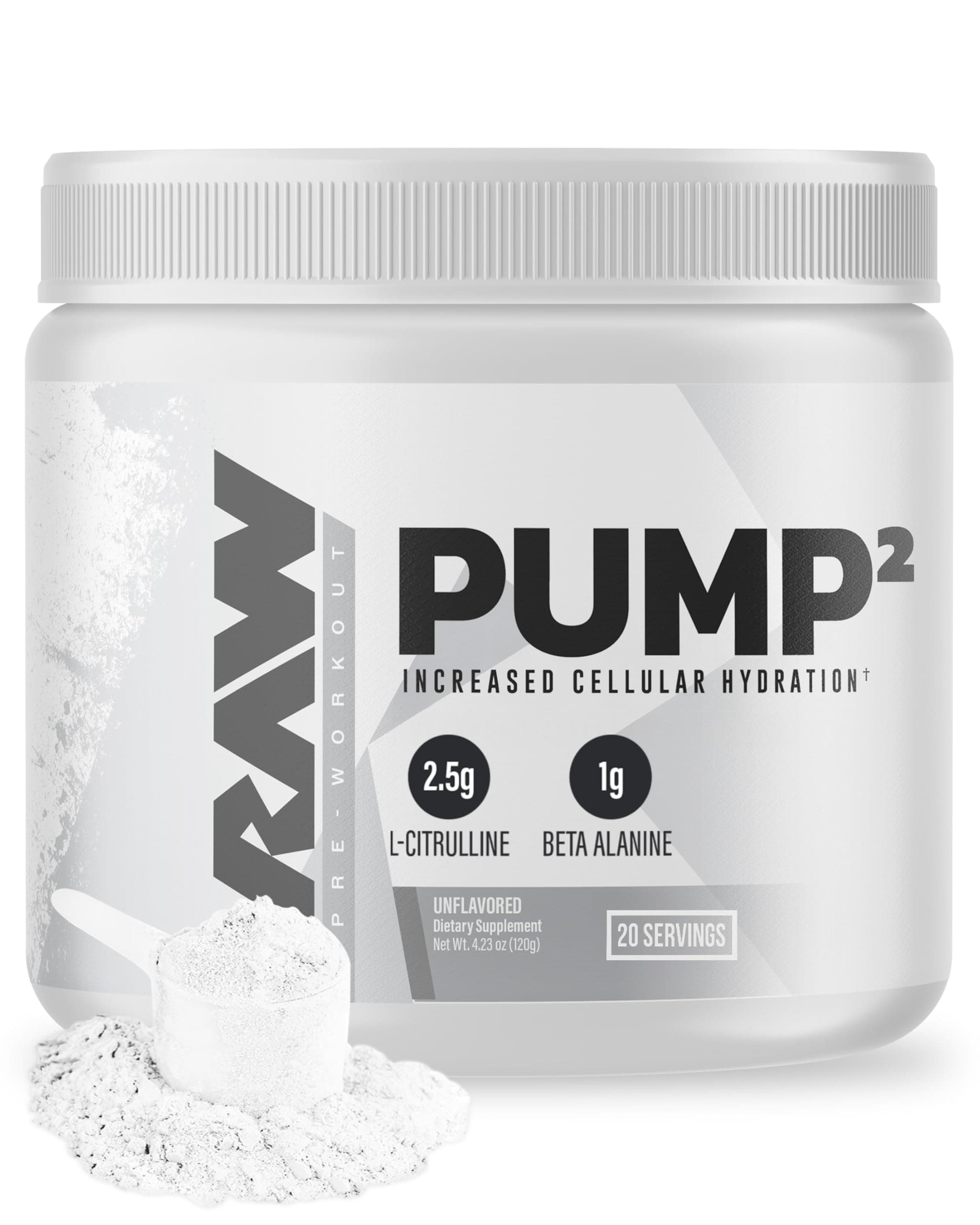 Pump2 Pre Workout | Glycerol Pump Pre Workout Supplement, Pair Pump Supplement for Best Results Or Any Preworkout Powder | Enhanced Hydration and Boost Energy | Unflavored (20 Servings)