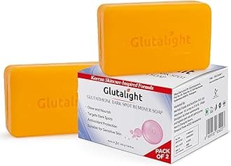 Glutalight Glutathione Dark Spot Remover Soap | Korean Skincare Hydrating Soap | Hyaluronic Acid, Niacinamide & Ceramide | Achieve Glass Skin Glow | Even Skin Tone & Fades Hyperpigmentation |Pack of 2