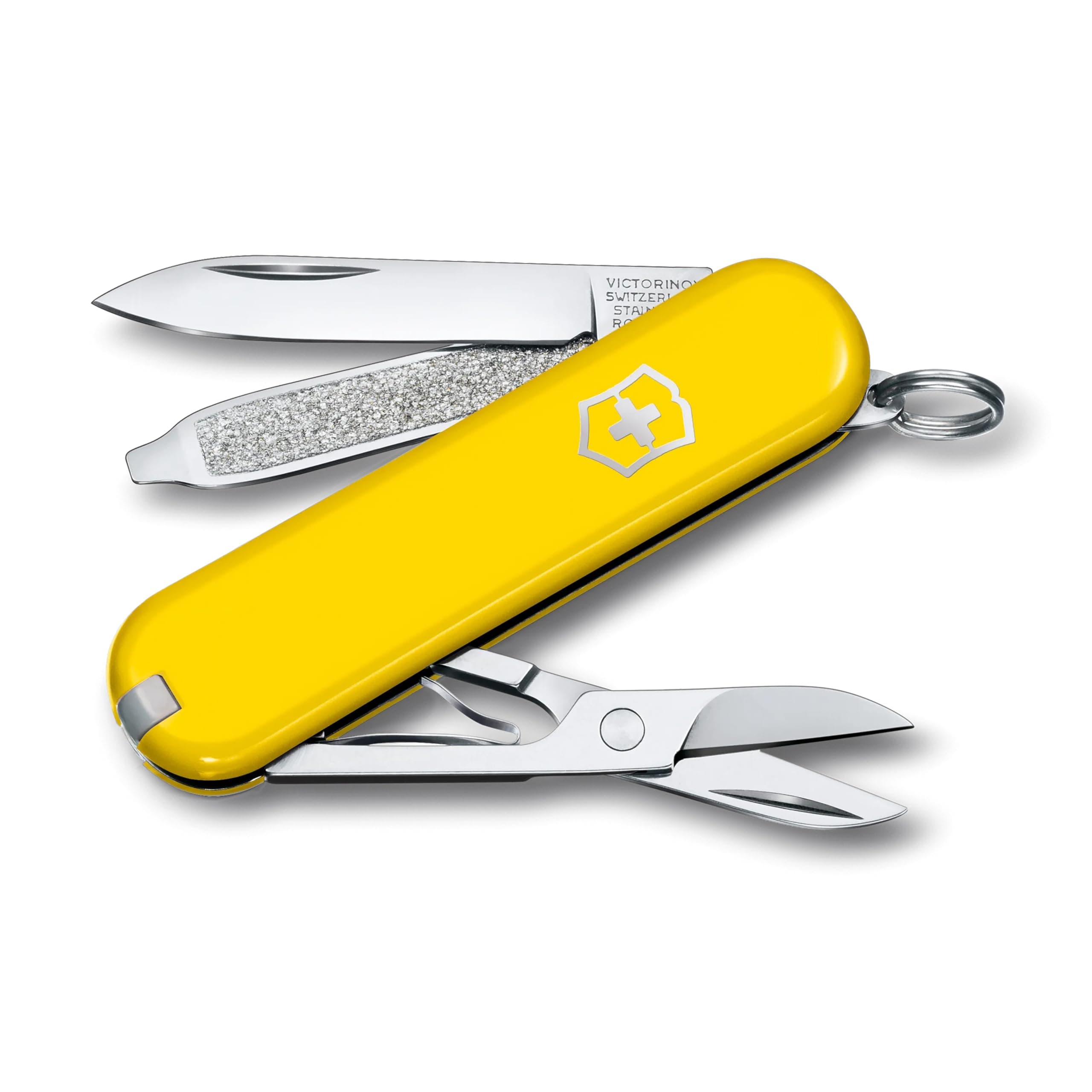 Victorinox, Classic SD, Swiss Army Pocket Knife, Small, Multi Tool, Camping, 7 Functions, Blade, small, Nail file, Screwdriver 2.5 mm, Sunny Side
