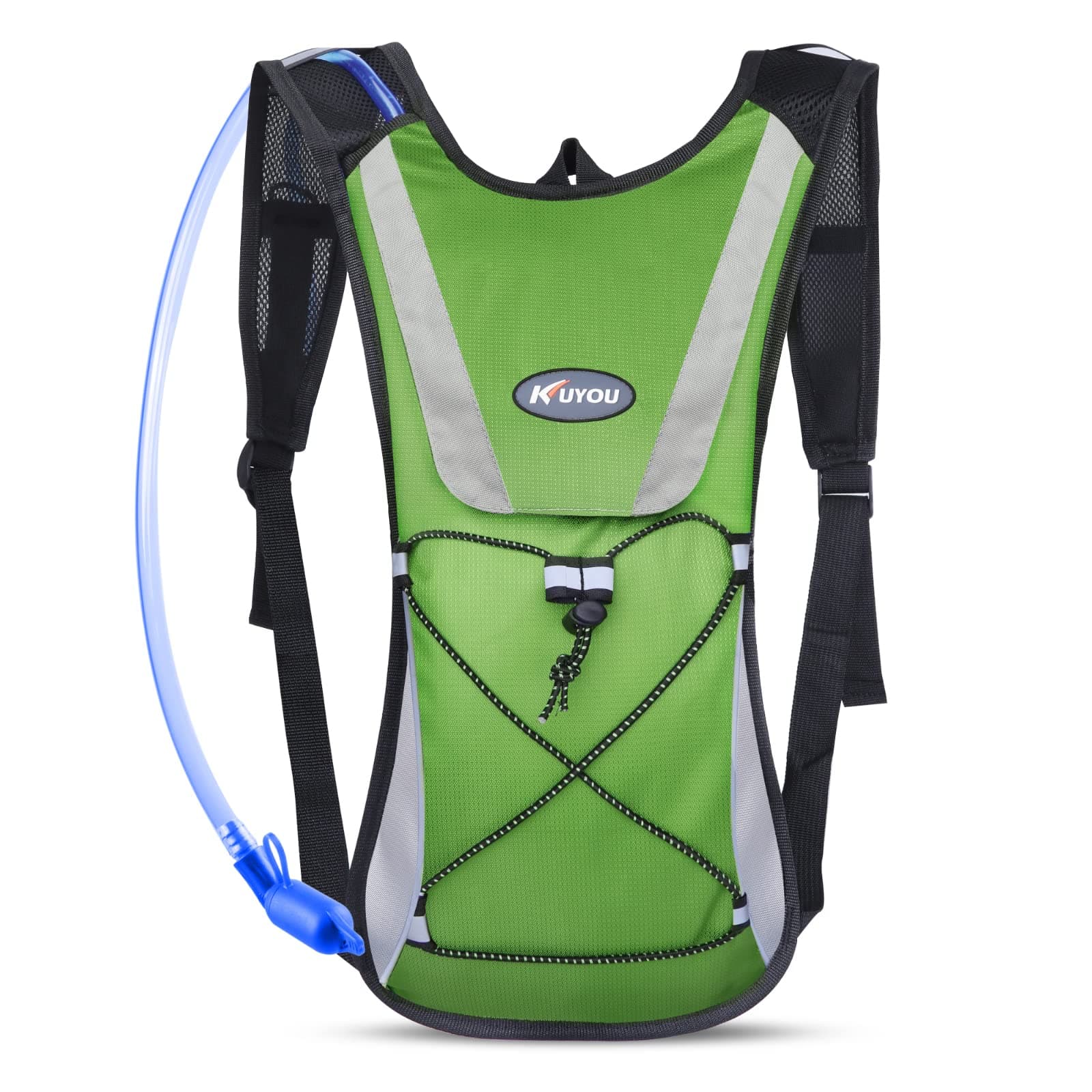 KUYOU Running Hydration Vest - Lightweight Insulated Hydration Backpack with 2L Water Bladder, Adjustable Chest Straps and Reflective Water Backpack for Running Marathon Race Hiking Cycling