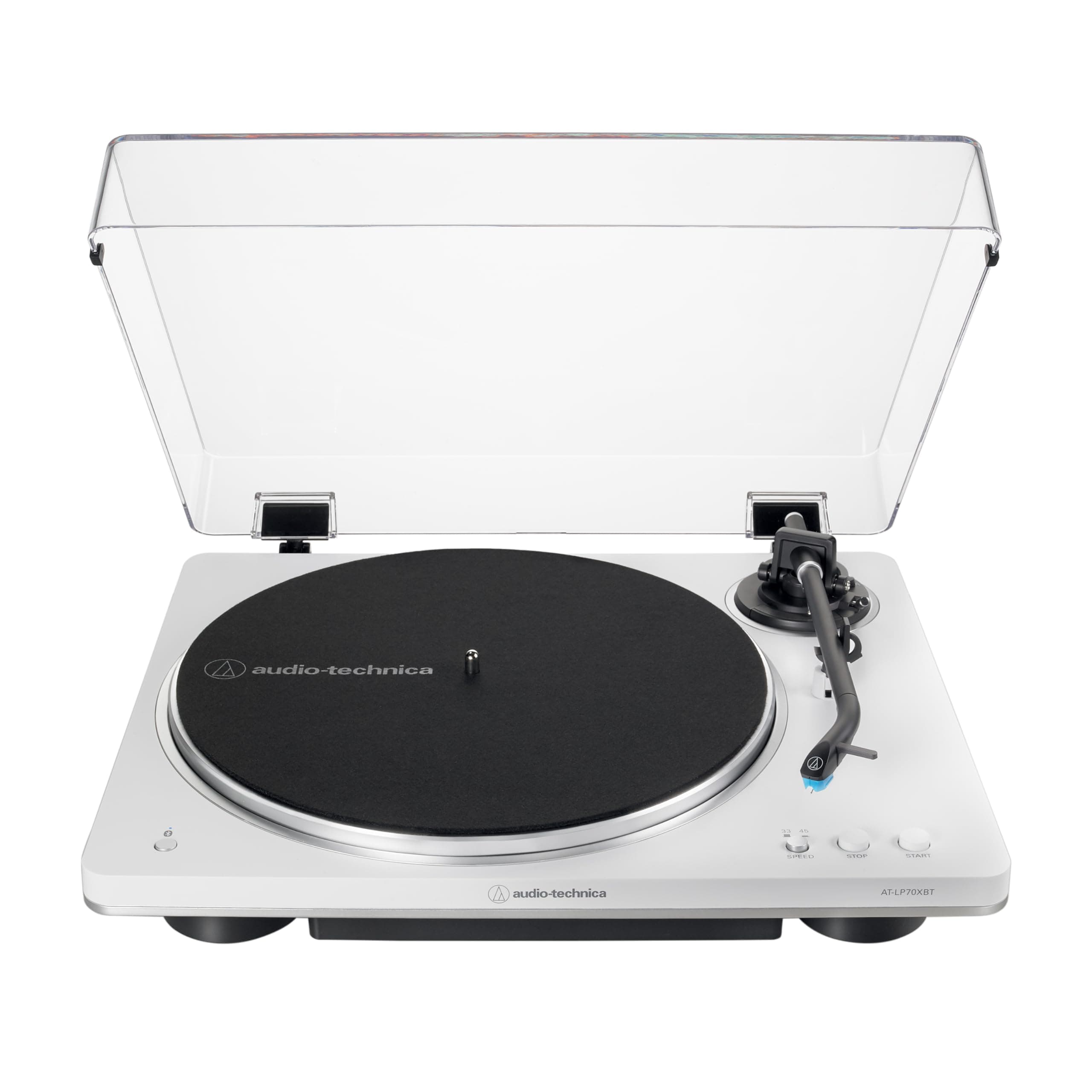 Audio-Technica Audio Technology AT-LP70XBT Fully Automatic Wireless Belt-Drive Turntable (White/Silver)