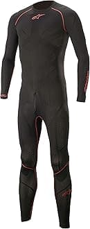 Alpinestars Ride Tech Lite 1-Piece Undersuit, Motorcycle Underwear for Men and Women, Functional Underwear, Breathable, Durable, Black/Red, XL-XXL