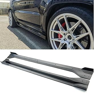 Side Skirts 4Pcs Compatible with Jeep Grand Cherokee SRT8 WK2 / Trackhawk 2012-2021 Exterior Side Skirt Extension Lip Panels Splitter ABS(Matte Black)