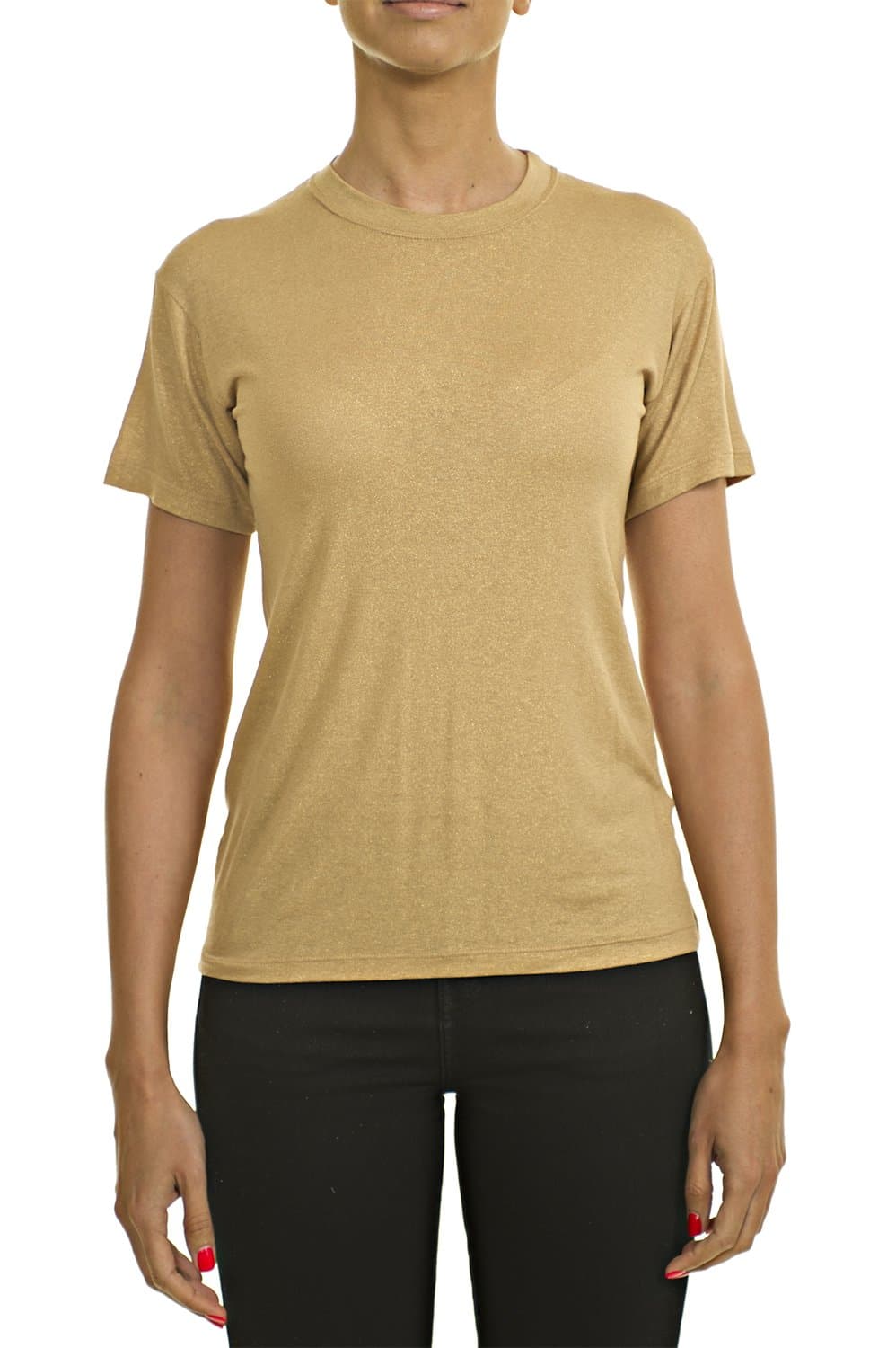 Metallic Silver T-shirt (Small, Gold)