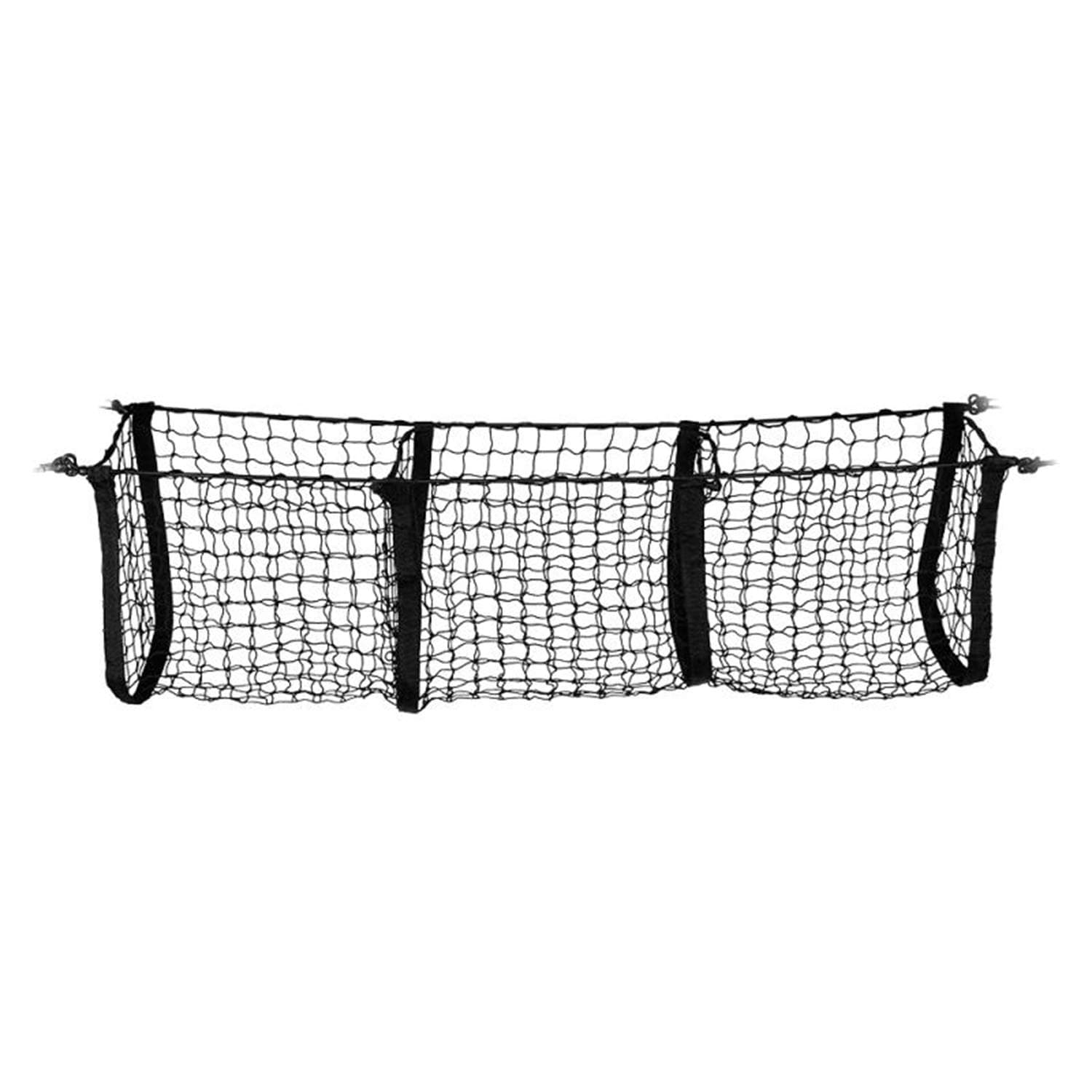 Adjustable Elastic New Truck Net Universal Heavy Duty Stretchable Cargo Net with 3 Pockets, Hooks, Organizer, Storage, Mesh, Nylon, Bungee, for Car, SUV, Pickup Truck, -Black