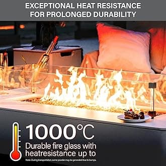 NUPICK 5 Pound Fire Glass, 1/4 Inch Reflective Fire Pit Glass, Tempered Firepit Glass Rock for Propane or Natural Gas, Glass Rocks for Fire Pit Table, Fireplace Glass for Landscaping, Clear