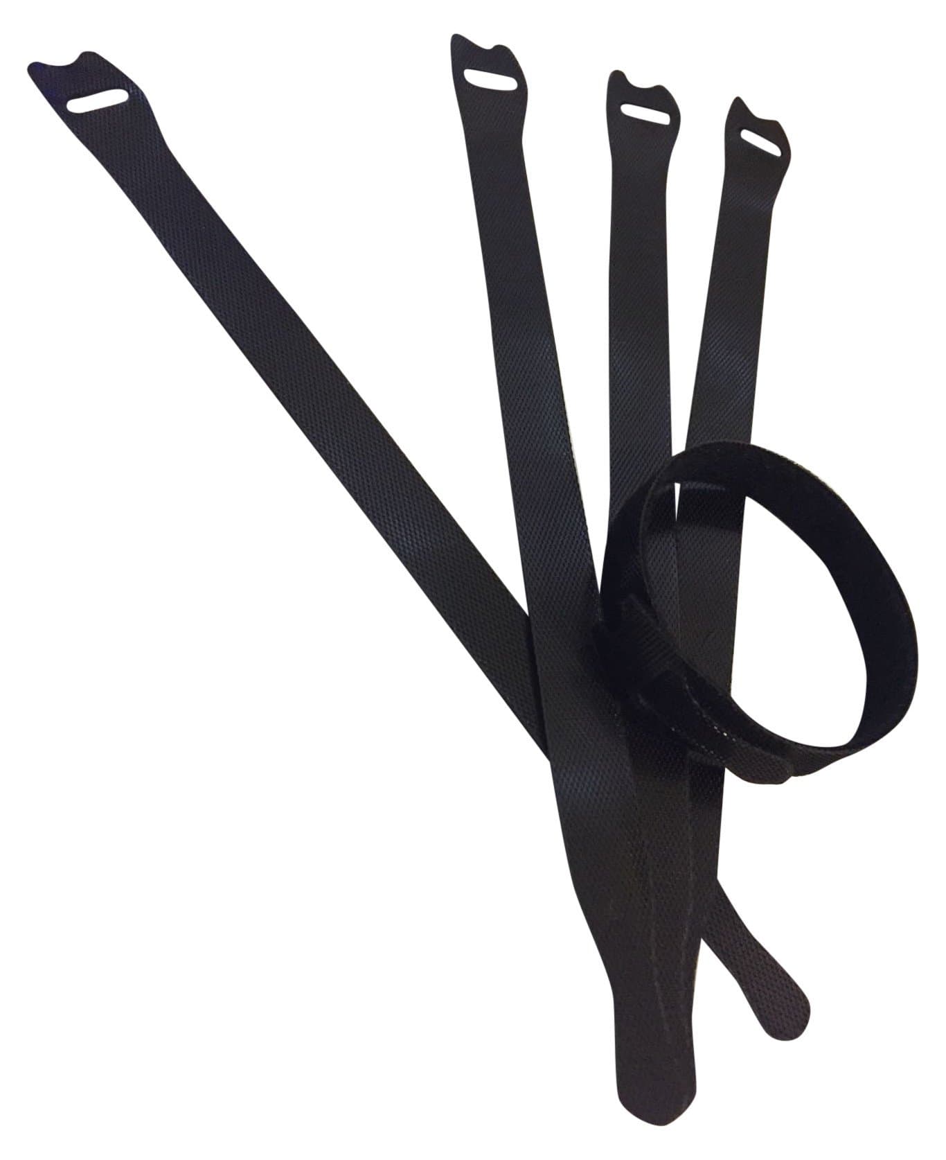 Starument Hook and Loop Cable Ties, Premium Industrial Grade and Reusable Fastening Cord Straps for Home, Office and Outdoors, Black, 50 Pack