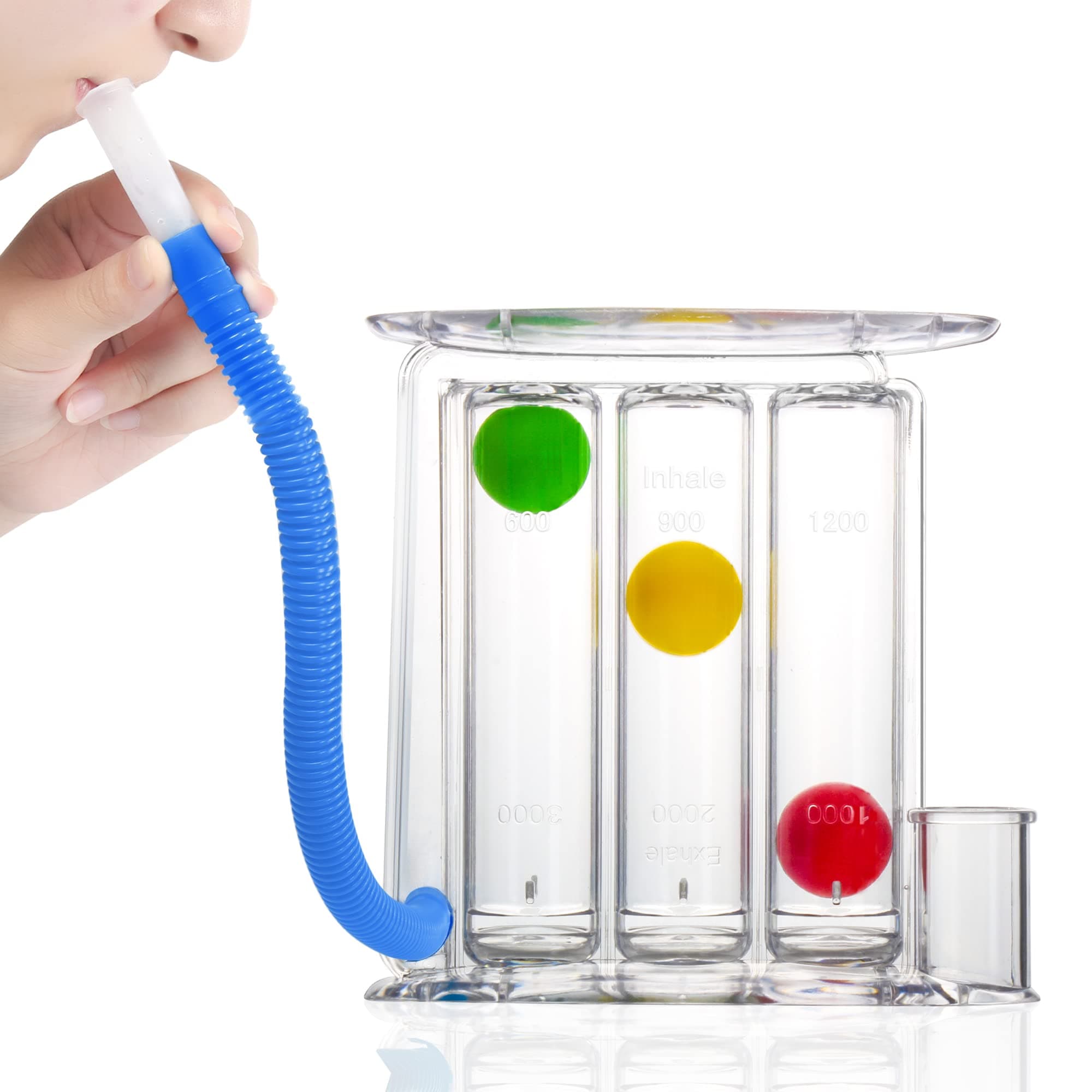 REAQER Breathing Exercise Device for Lungs Spirometer Breathing Exerciser Breath Exercise Measurement System
