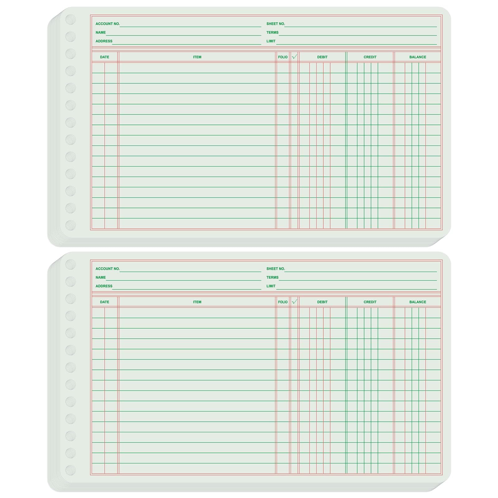 Skyygemm 200 Pcs Ledger Sheets 5" x 8.5" Extra Sheets Ledger Paper Books for Bookkeeping Columnar Pad for Business Accounts Payable Receivable with Debit Credit Balance Columns