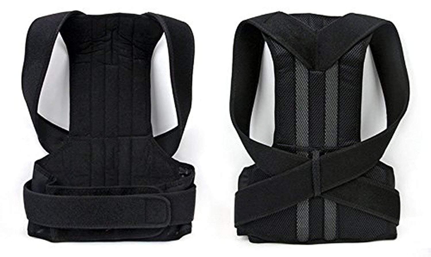 Kretix Posture Corrector Back Brace Waist Wide Straps Support with Adjustable Size for Upper Back Pain Relief, Improve Sitting and Standing Posture (xxxl= Waist 43.3" - 49.2") - 1pc