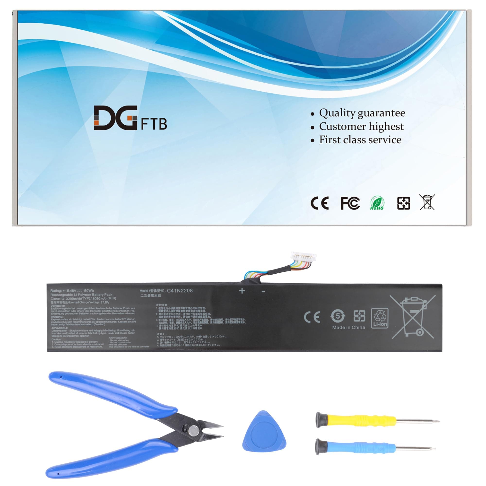 DGFTB C41N2208 Battery Replacement Compatible for ASUS ROG Ally RC71L PC71L NR2301L (2023) Gaming Handheld PC Series RC71L-NH002W RC71L-NH019W RC71L-NH001W RC71L-NH005W 15.48V 50WH