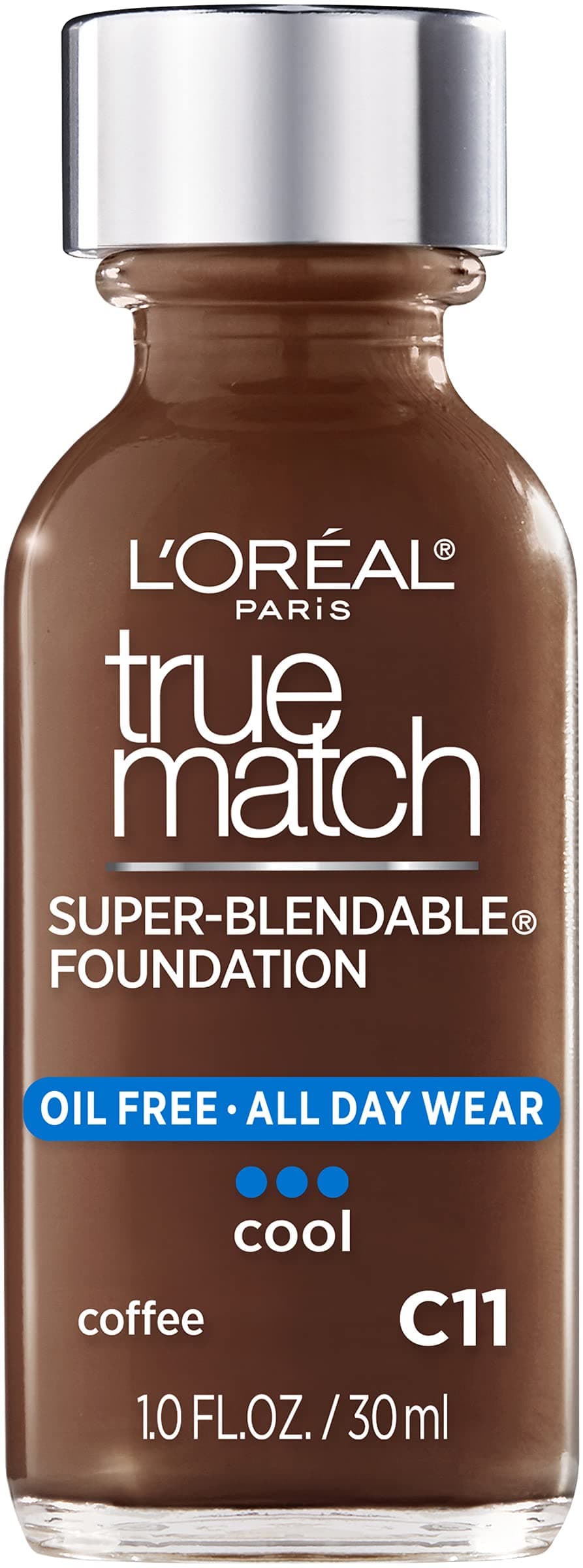 L’Oréal Paris Makeup True Match Super-Blendable Liquid Foundation, Coffee C11, 1 Fl Oz,1 Count