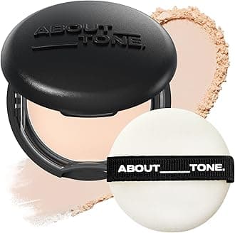 ABOUT TONE Blur Powder Pact 0.32oz - Pressed Powder Compact with Mirror and Puff Makeup Setting Finishing Blurring Natural Translucent Lightweight Face Sebum Oil Control Vegan Formula (2.5 IVORY)