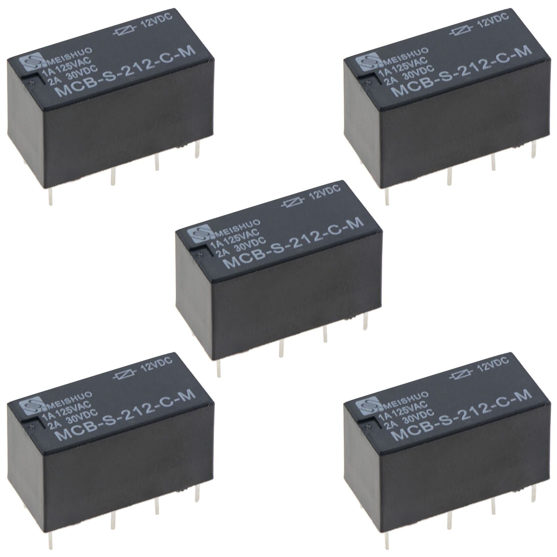 5 x 12V Subminiature Changeover Relay 2A DPDT
