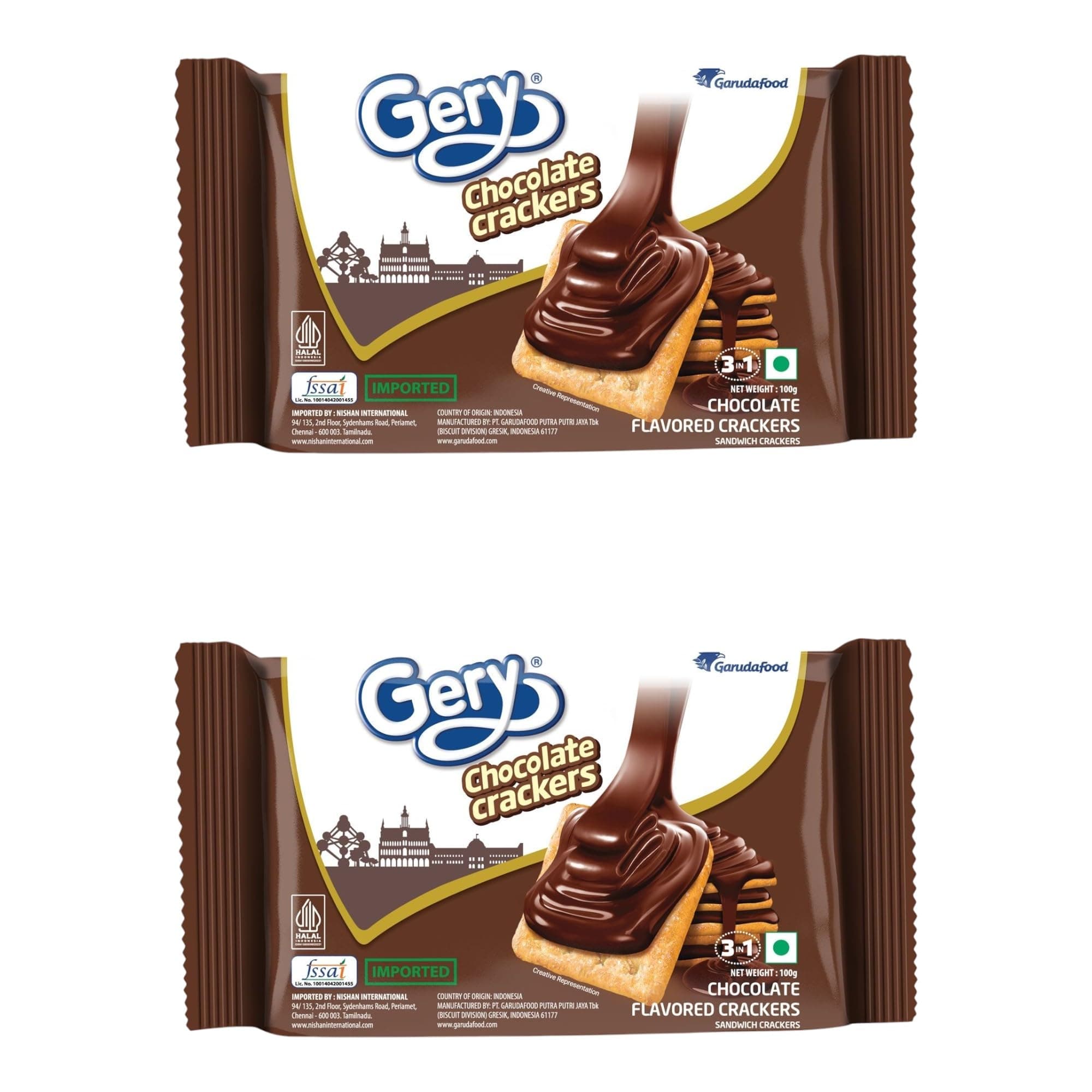 Gery Saluut Malkist Chocolate Cracker Biscuits,110 Gram (Pack Of 2)