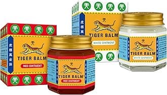 Red & White Ointment Bundle – Effective pain relief - Contains 1x 30g Tiger Balm Red Ointment & 1x 30g Tiger Balm White Ointment