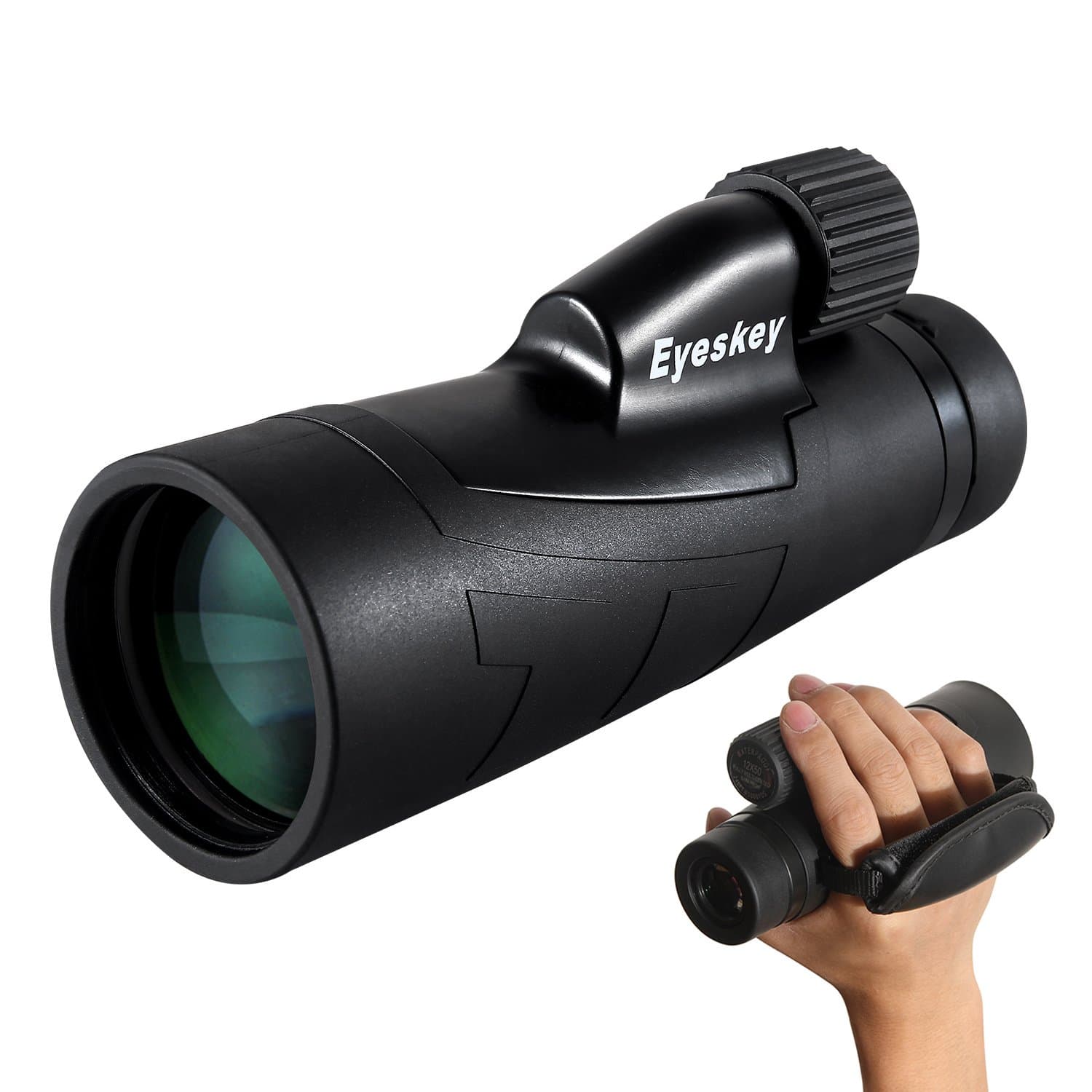 Eyeskey High Power Monocular with Tripod & Side Hand Strap for Adults | Bak4 Roof Prism | FMC Lenses | Waterproof Fogproof | HD Telescope for Wildlife Nature Watching Outdoor Hiking Hunting (10X50)