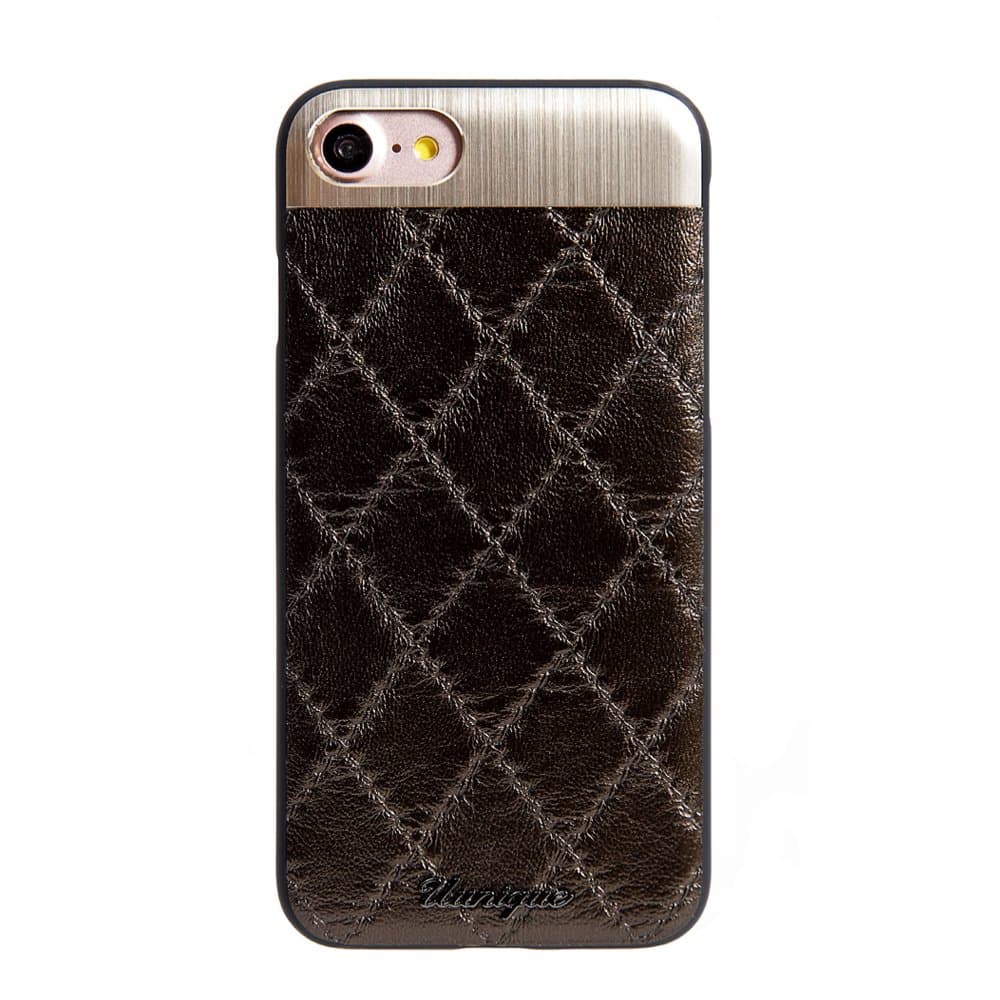 Uunique iPhone 7 Classic Quilted Hard Shell Metallic Brown