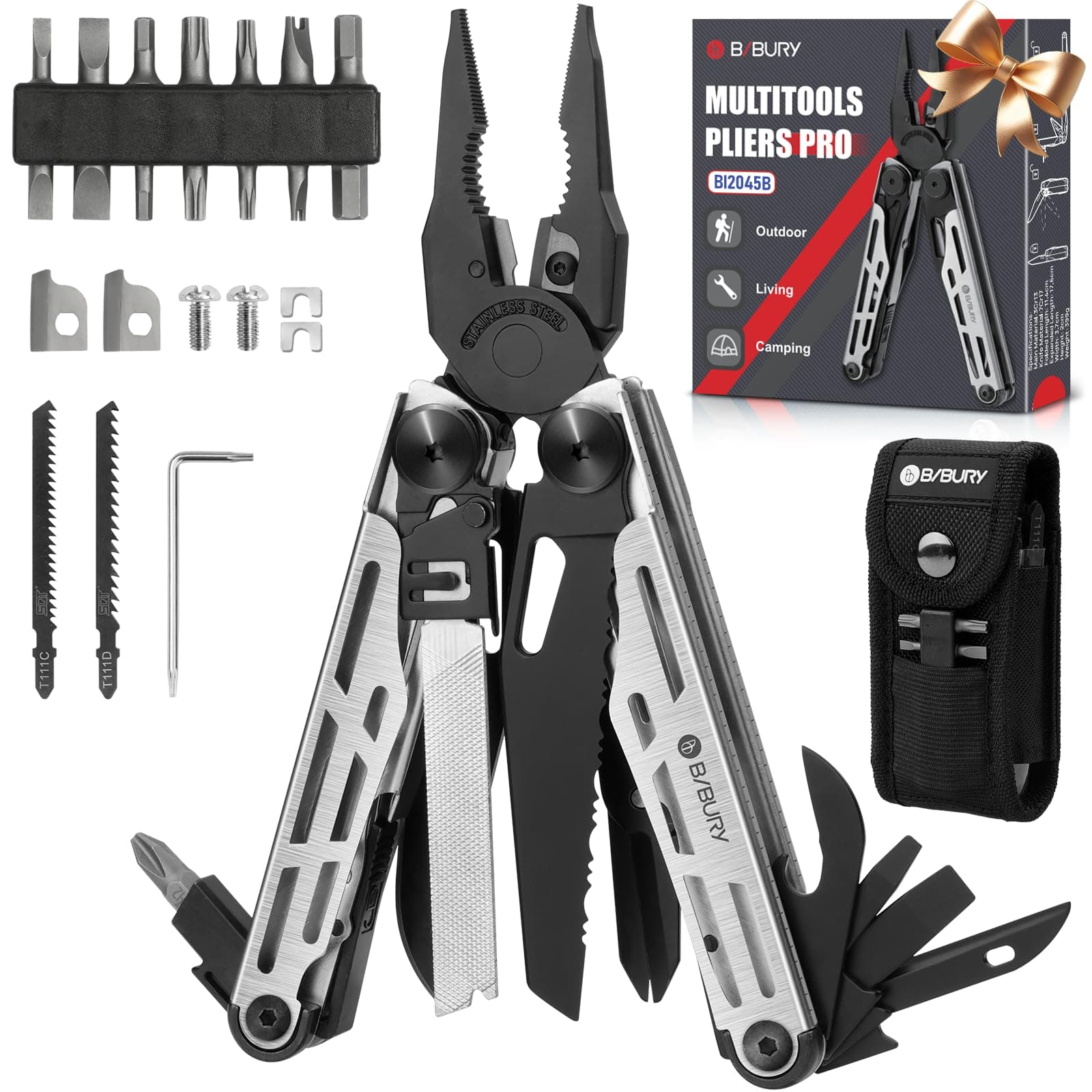 BIBURY Multitool Pro Pliers 31-in-1 Black