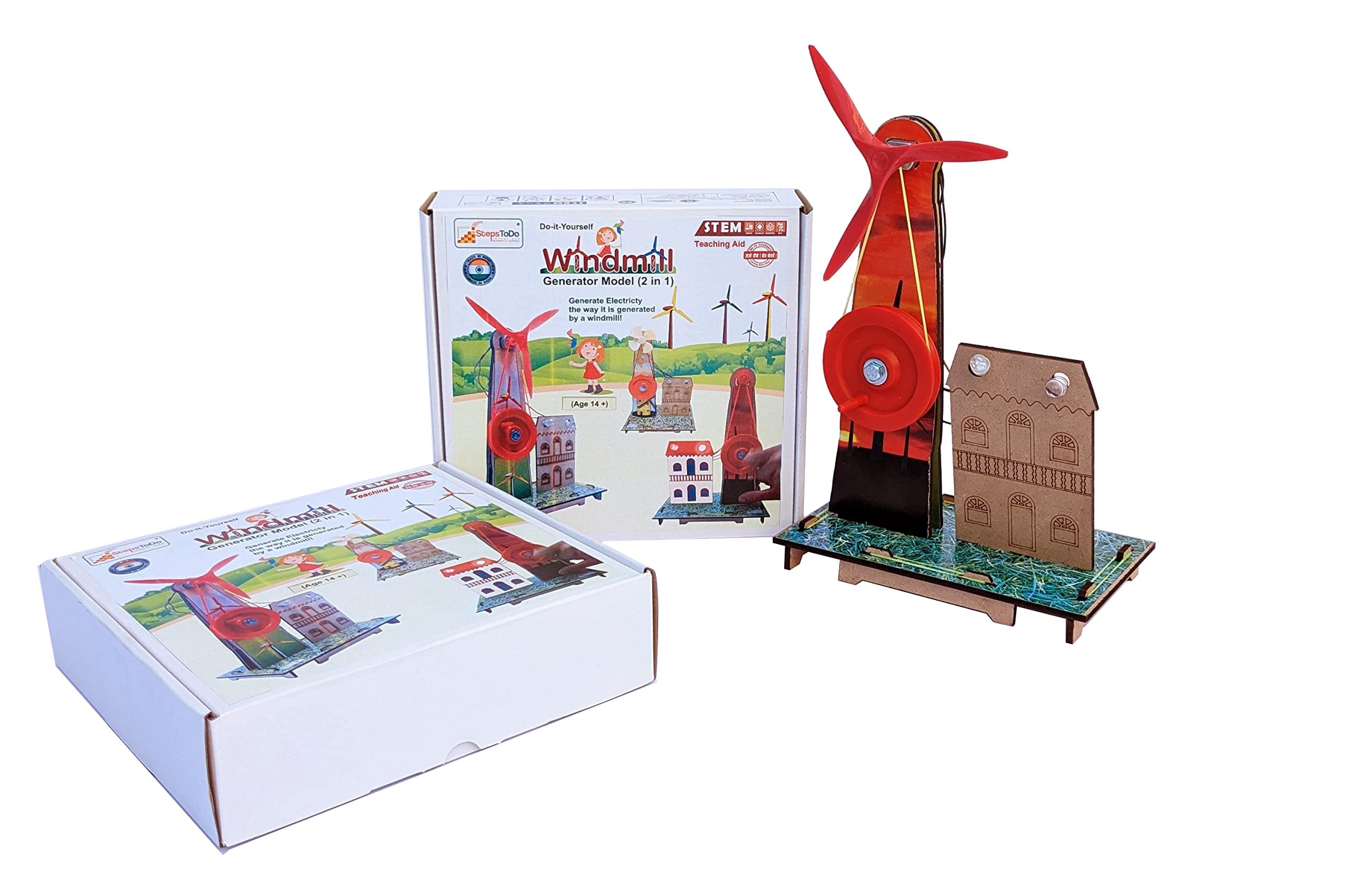 Wind Turbine Science Kit. Windmill Making Kit for Students. Electricity from Flowing Air. Science Teaching and Learning Aid