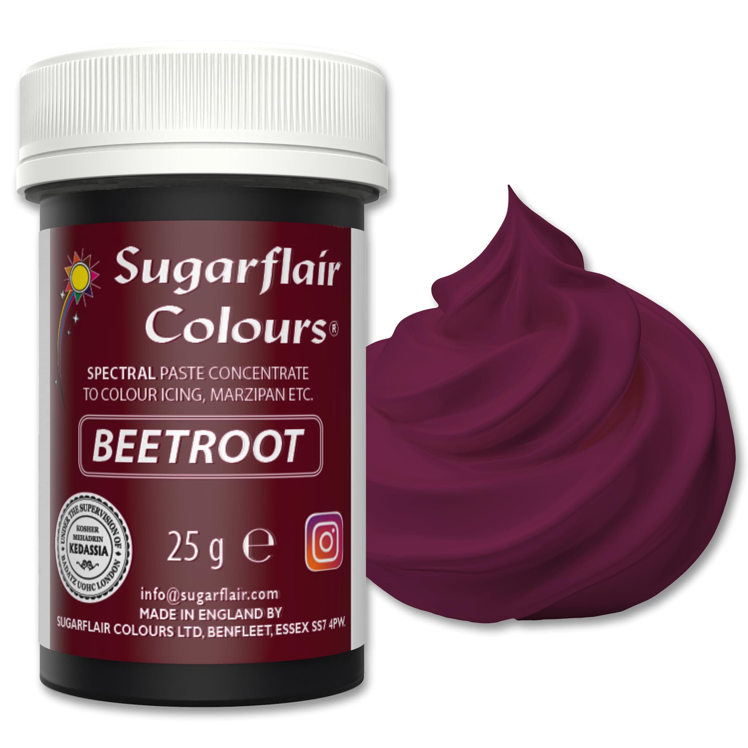 Spectral Beetroot Food Colouring Paste, Highly Concentrated for Use with Sugar Pastes, Buttercream, Royal Icing or Cake Mix, Vibrant Colour Dye - 25g (Pack of 1)