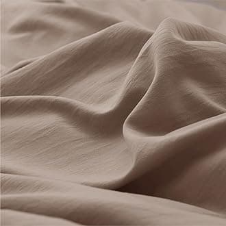 Bedsure Khaki Duvet Cover Full Size - 3 Pieces Prewashed Extra Soft Cotton-Like Polyester Bedding Set, Includes 1 Duvet Cover 80x90 Inches with Zipper Closure & 2 Pillow Shams, Comforter Not Included