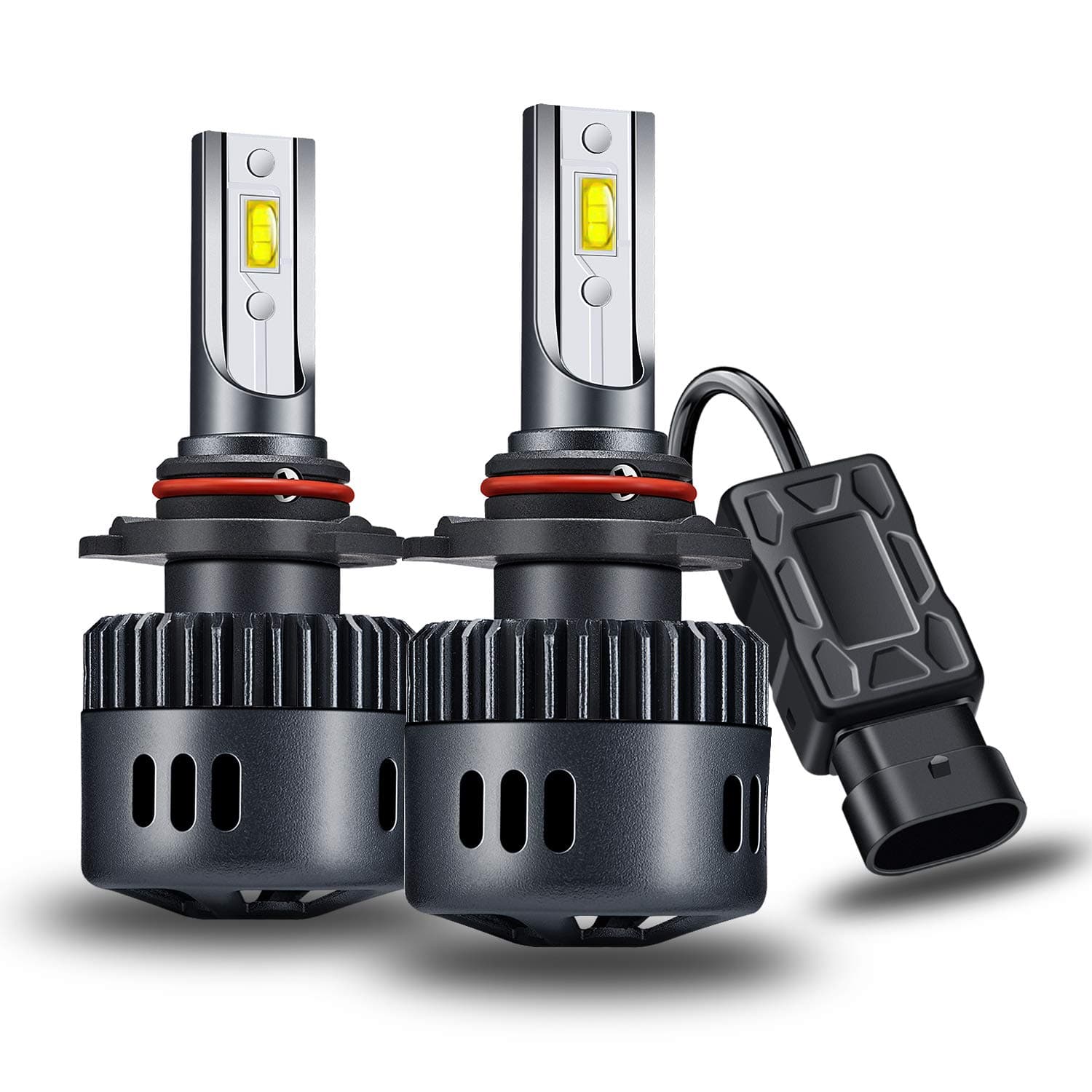 Yosaky 9006 HB4 Light Converging Lens LED Headlight Bulbs Conversion Kit Flip Chips 6000K 6000LM