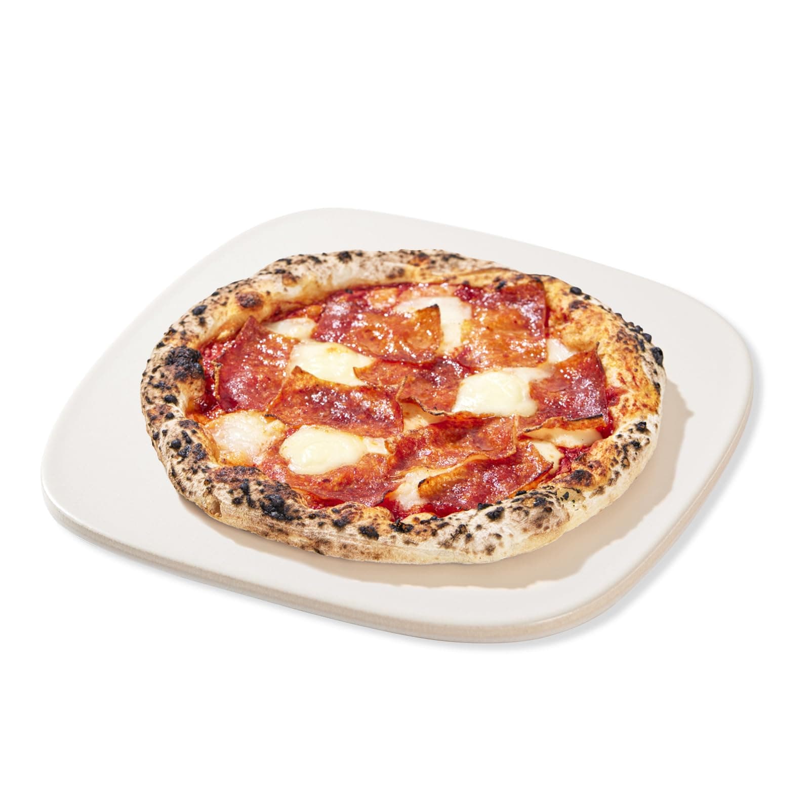- Pizza Stone, 12" x 11" x 0.47" Ceramic Coating & Cordierite Pizza Stones for Oven Grill BBQ, Heavy Duty Non Stick Baking Stone for Pizza & Bread, Unique Shape Design Grilling Stone (White)