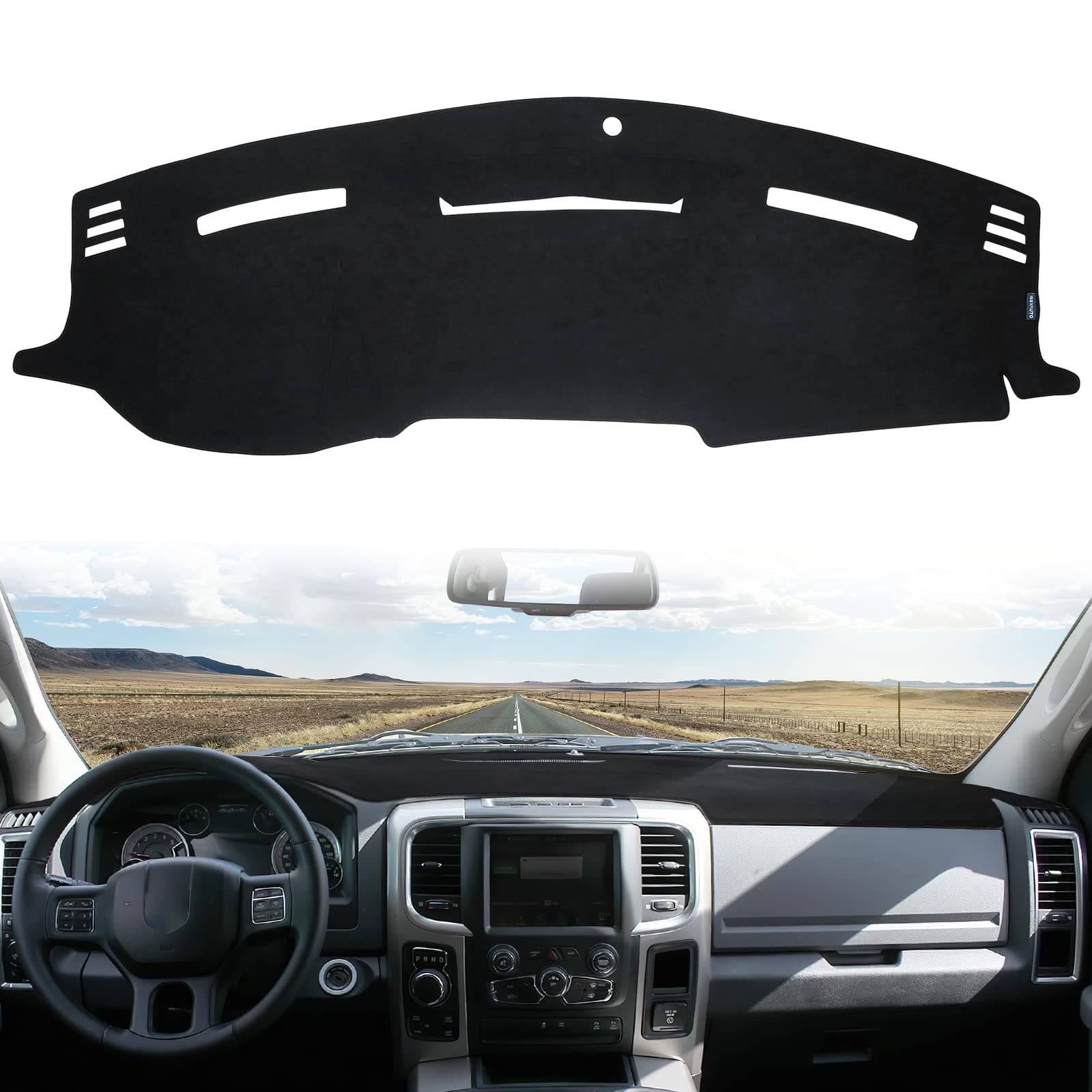 ISSYAUTO Dashboard Cover Mat Dash Cover Compatible with 2010 2011 2012 2013 2014 2015 2016 2017 2018 Ram 1500 2500 3500 Dash Board Protector Cover, Must-Have Christmas Thanksgiving Gifts for Men Women