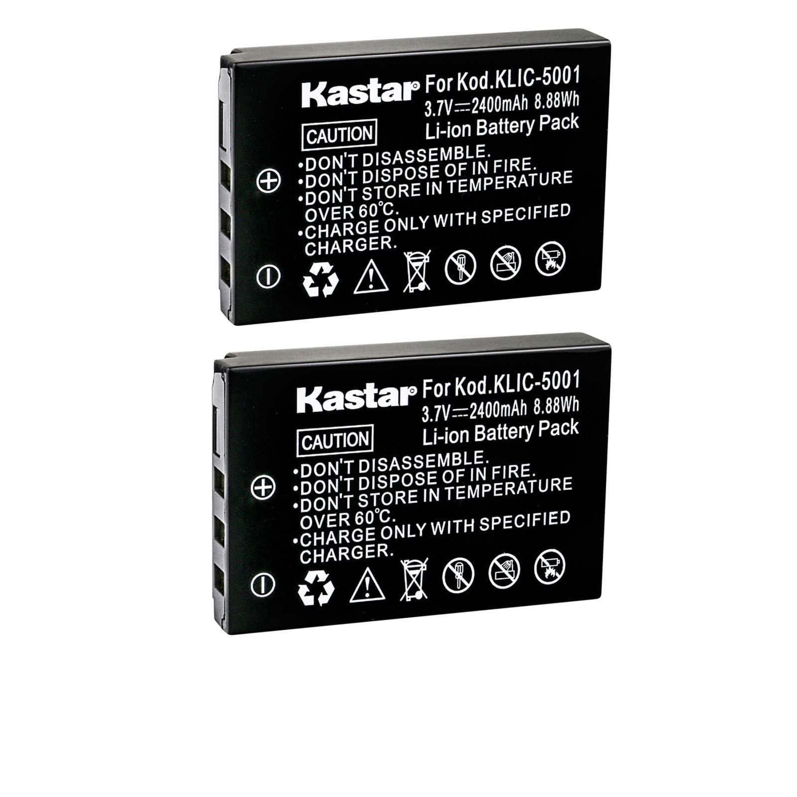 Kastar 2-Pack KLIC-5001 Replacement Battery