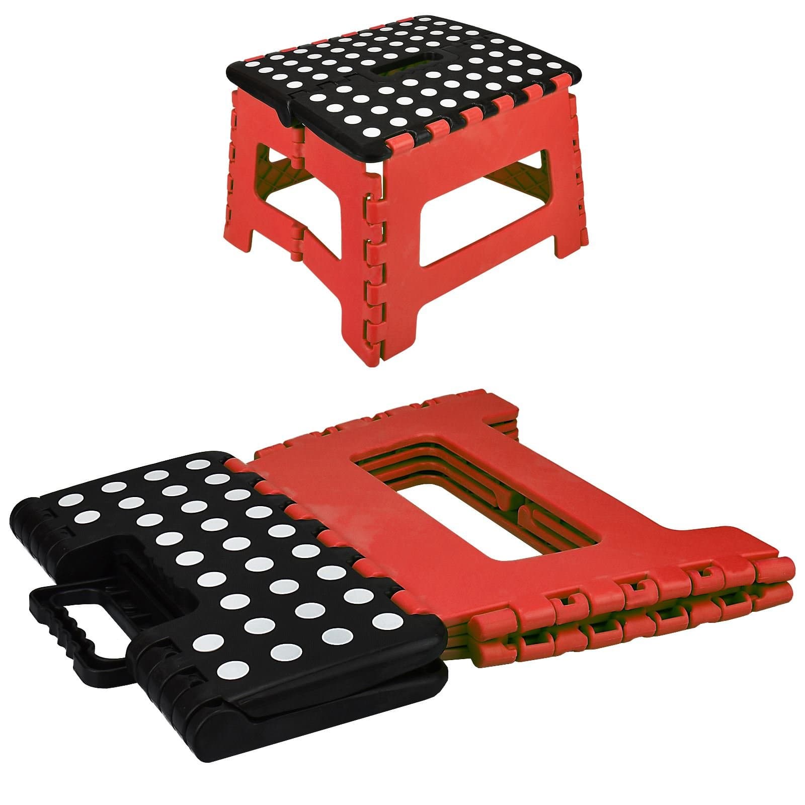 ASAB Folding Step Stool | Heavy Duty Non Slip Footstool | Lightweight Stepping Stool With Carry Handle | Skid Resistant Stool for Kids and Adults | Indoor or Outdoor Use