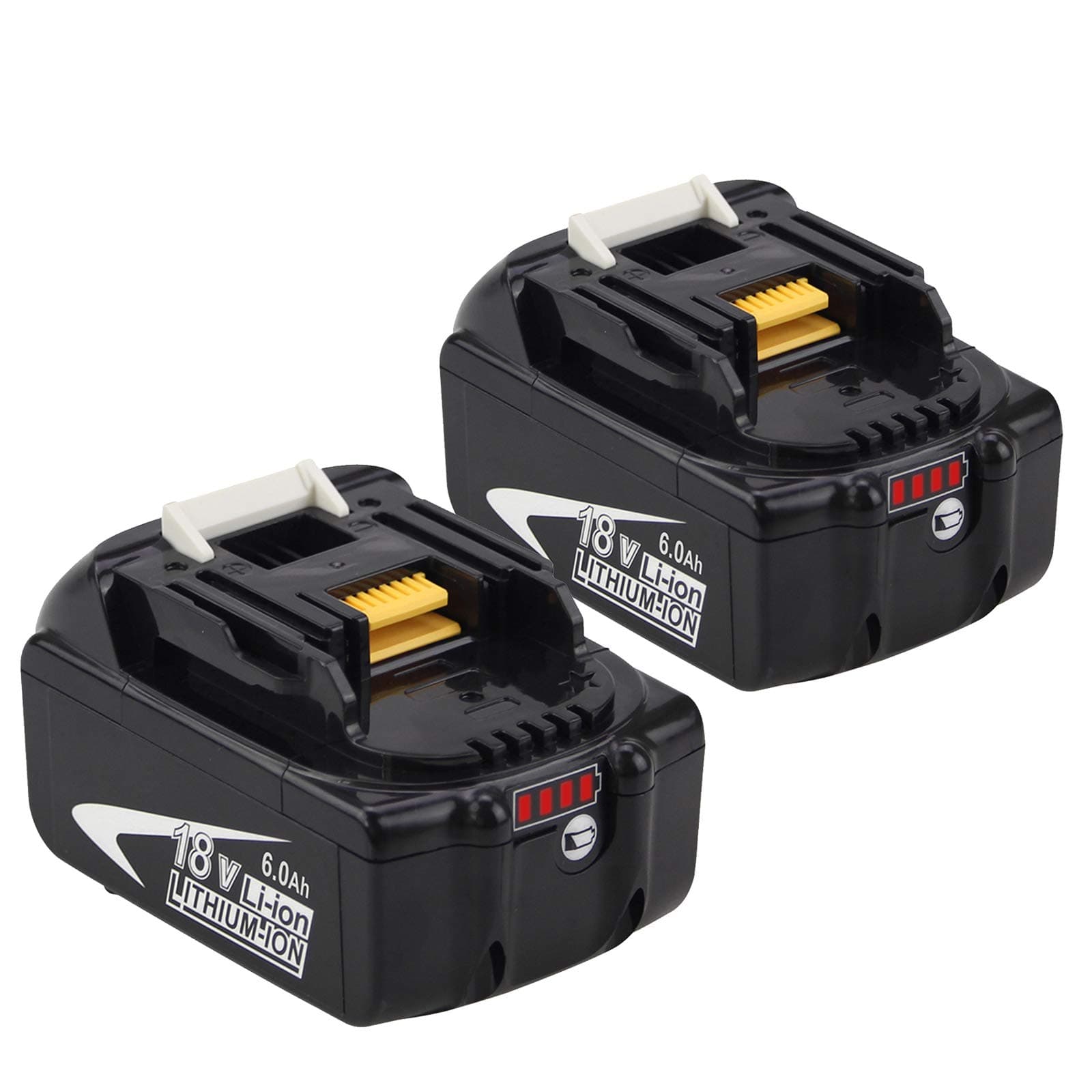 2 Packs 6.0 Ah 18 V Replacement Battery Compatible with Makita 18V Battery Lithium-ion BL1860 BL1850 BL1845 BL1840 BL1830 BL1820 BL1815 LXT400 194204-1