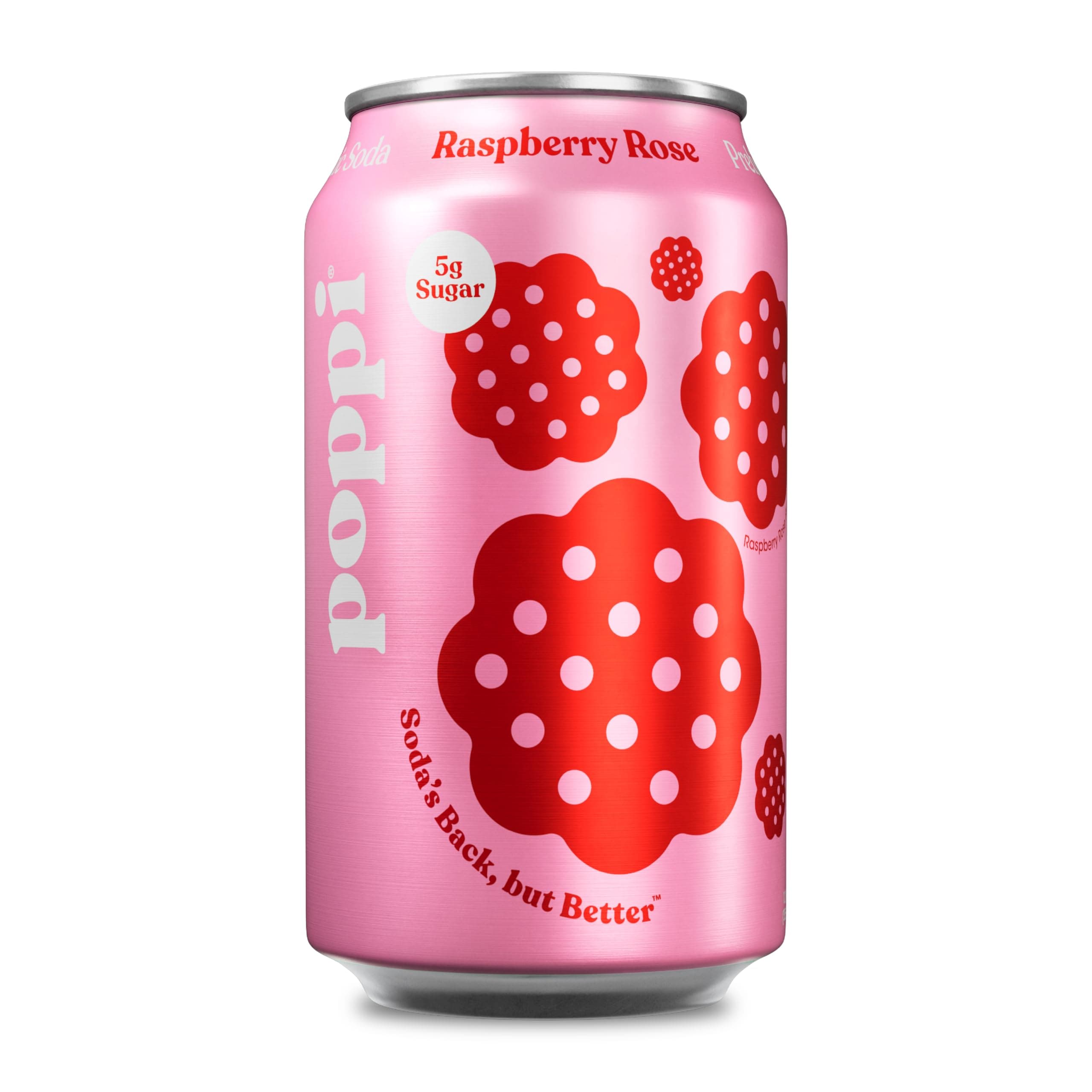 Poppi Raspberry Rose Prebiotic Soda, 12 Fl Oz