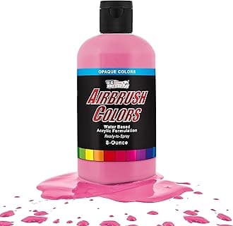 US Art Supply 8-Ounce Opaque Pure Pink Airbrush Paint