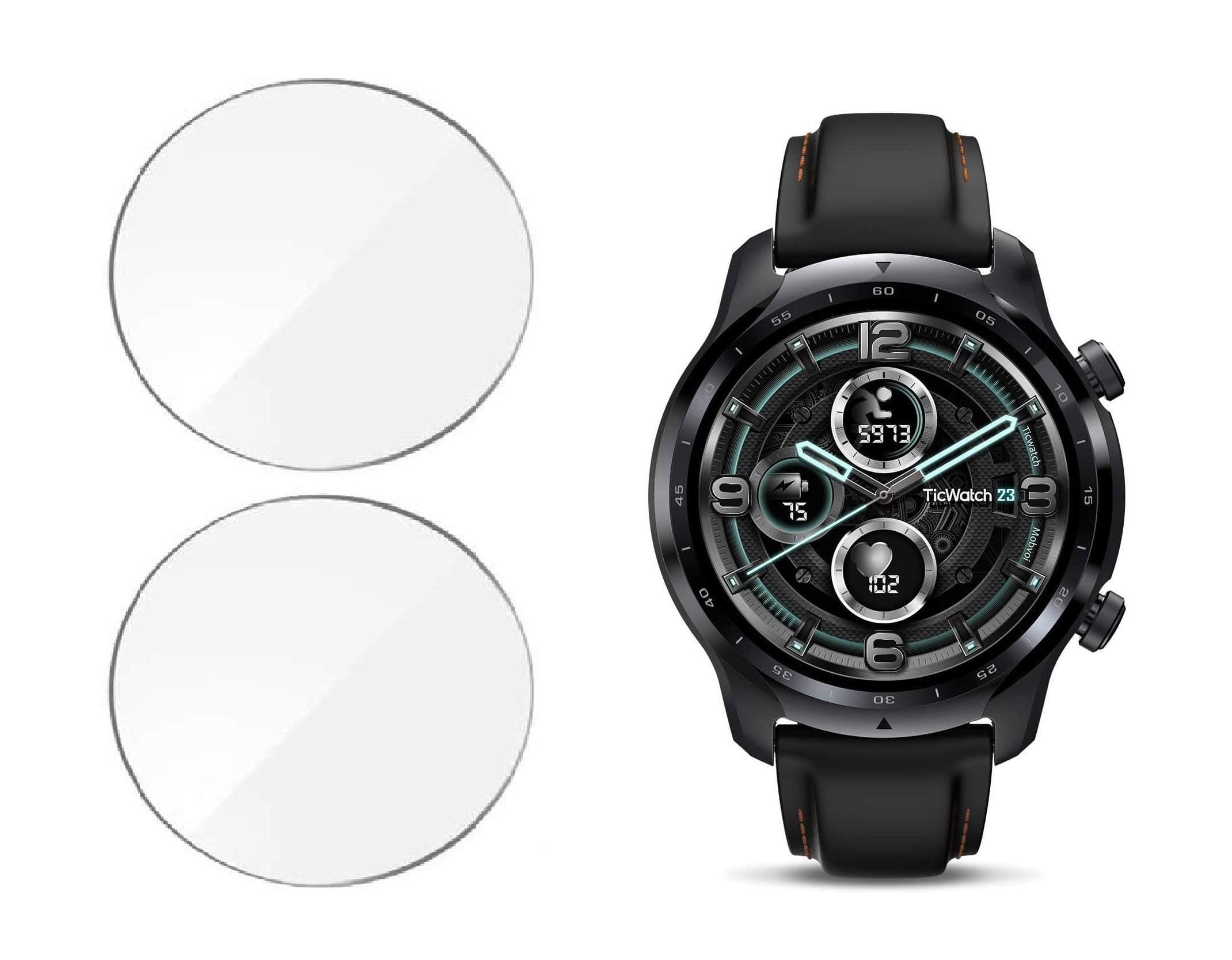 M.G.R.J® Tempered Glass Screen Protector for Ticwatch Pro 3 / TicWatch Pro 3 Ultra (Pack of 2)