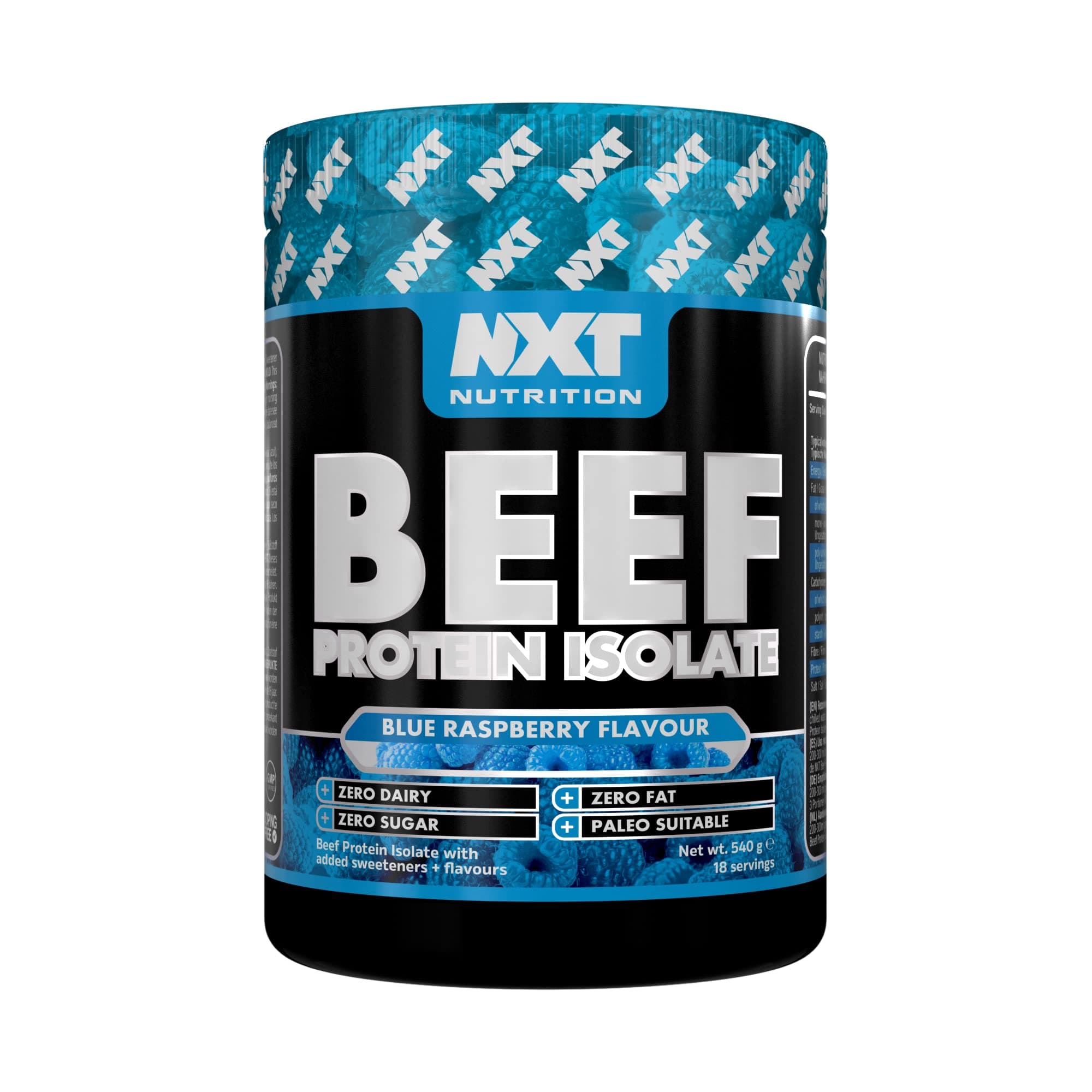 NXT Beef Protein Isolate Blue Raspberry 540G 18 Servings