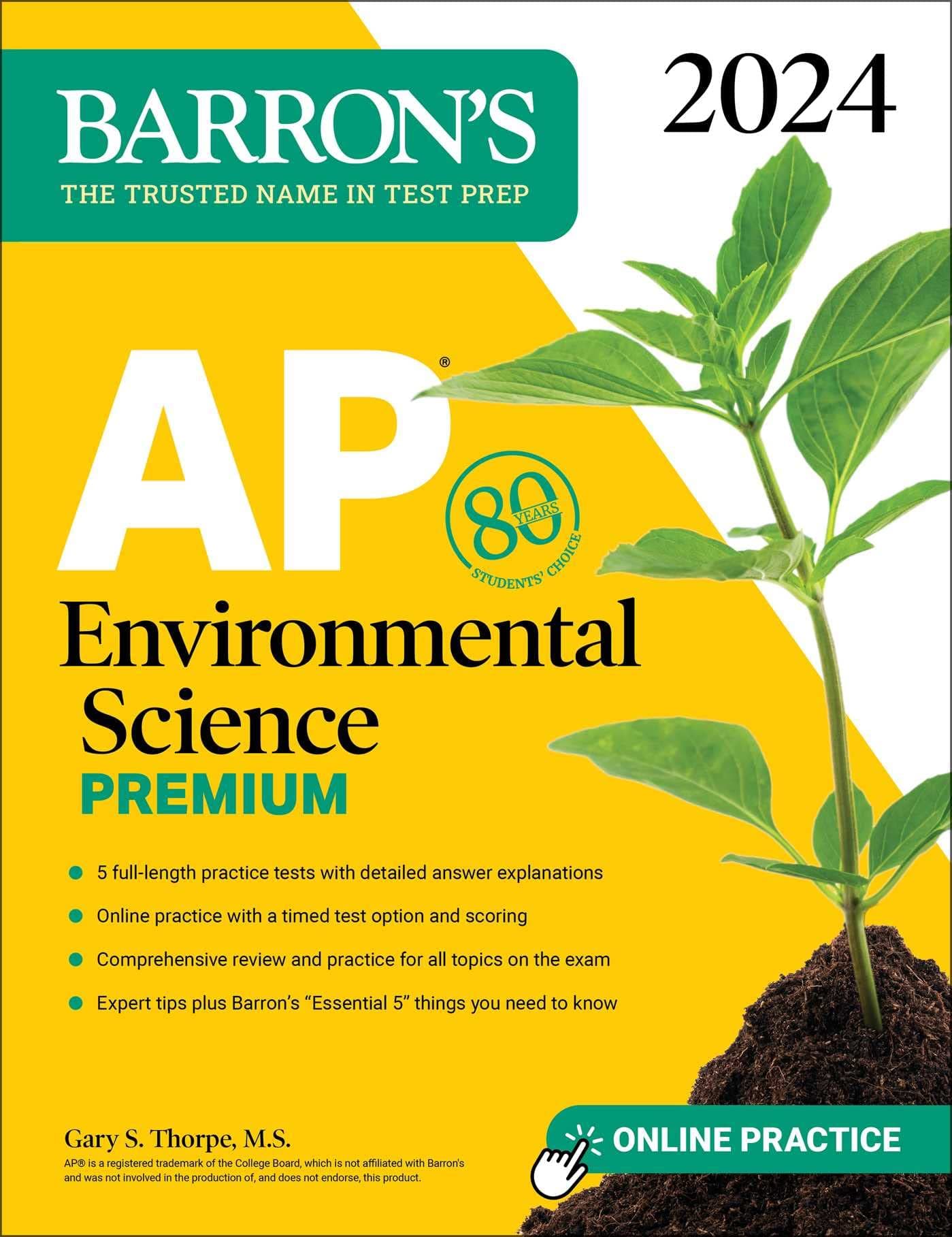 Kaplan Publishing AP Environmental Science Premium, 2024: 5 Practice Tests + Comprehensive Review + Online Practice
