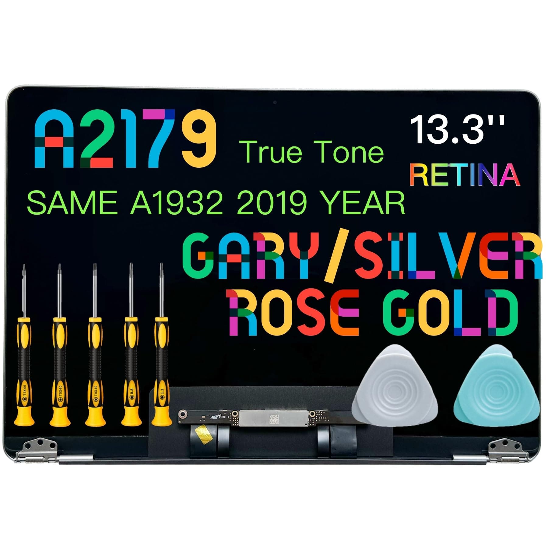 Replacement 13.3 inches 2560x1600 Full LCD Screen Complete Top Assembly for Air Retina 13" 2020 A2179 EMC 3302 MVH22 MVH42 MVH52 MWTJ2 MWTK2 MWTL2 (Space Gray)