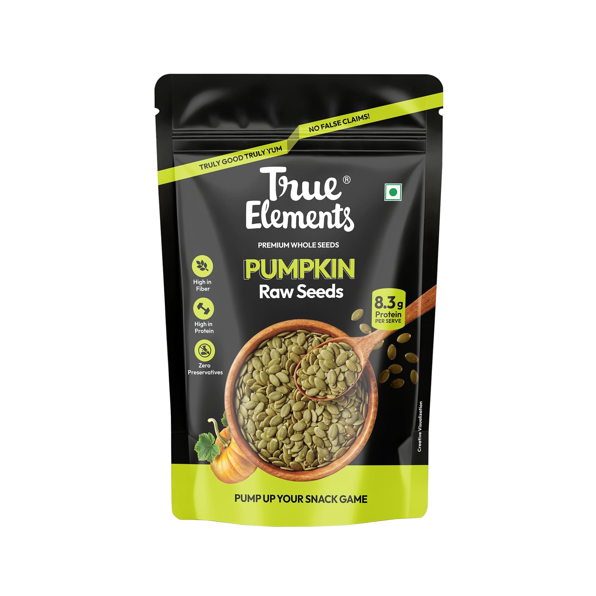 True Elements Pumpkin Seeds 500g - AAA Grade Seeds for Eating | Protein Rich Seeds | Healthy Diet Snacks | Rich in Protein