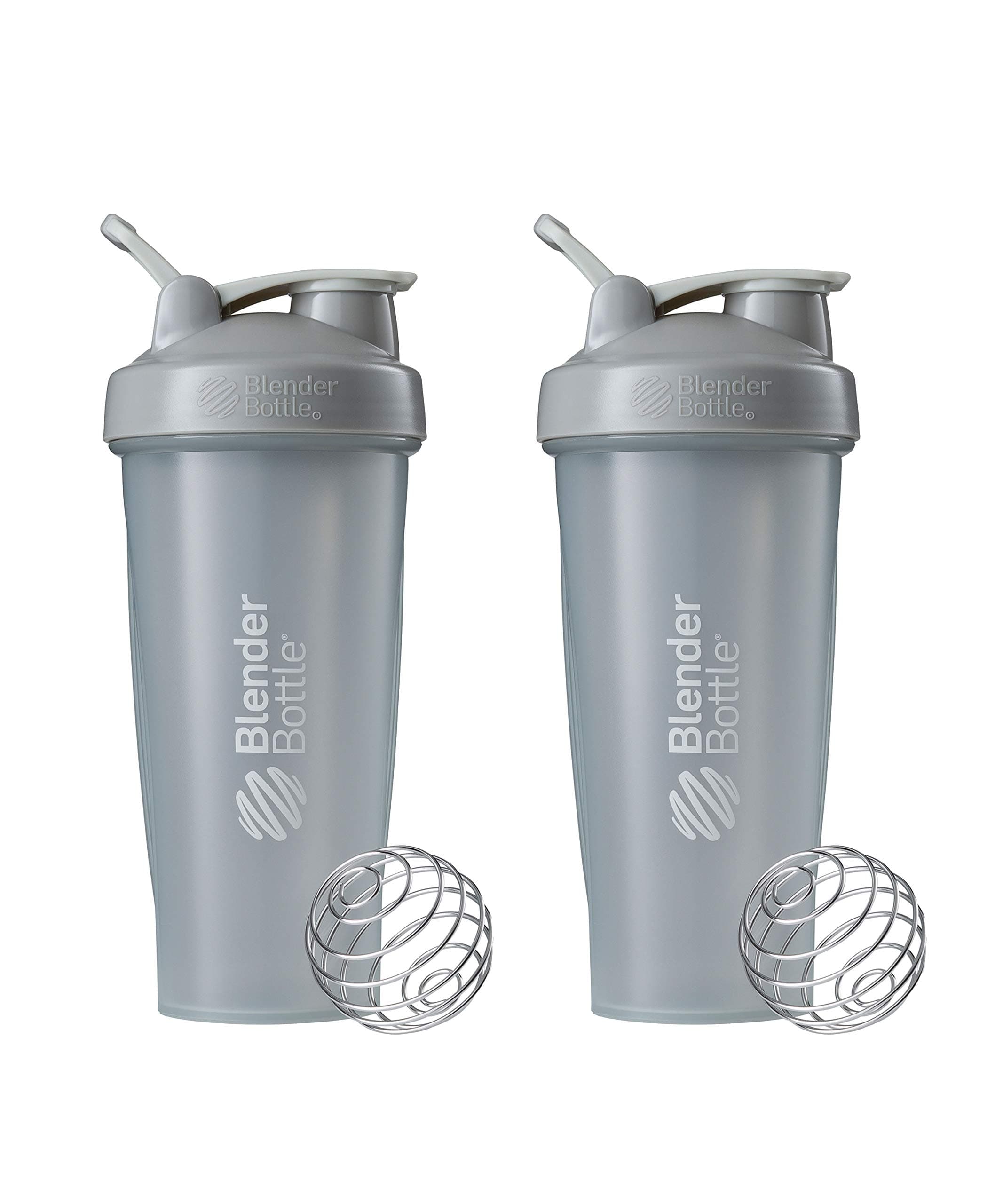 BlenderBottle Blender Classic Loop Top Shaker Bottle, 28-Ounce 2-Pack, Pebble Grey