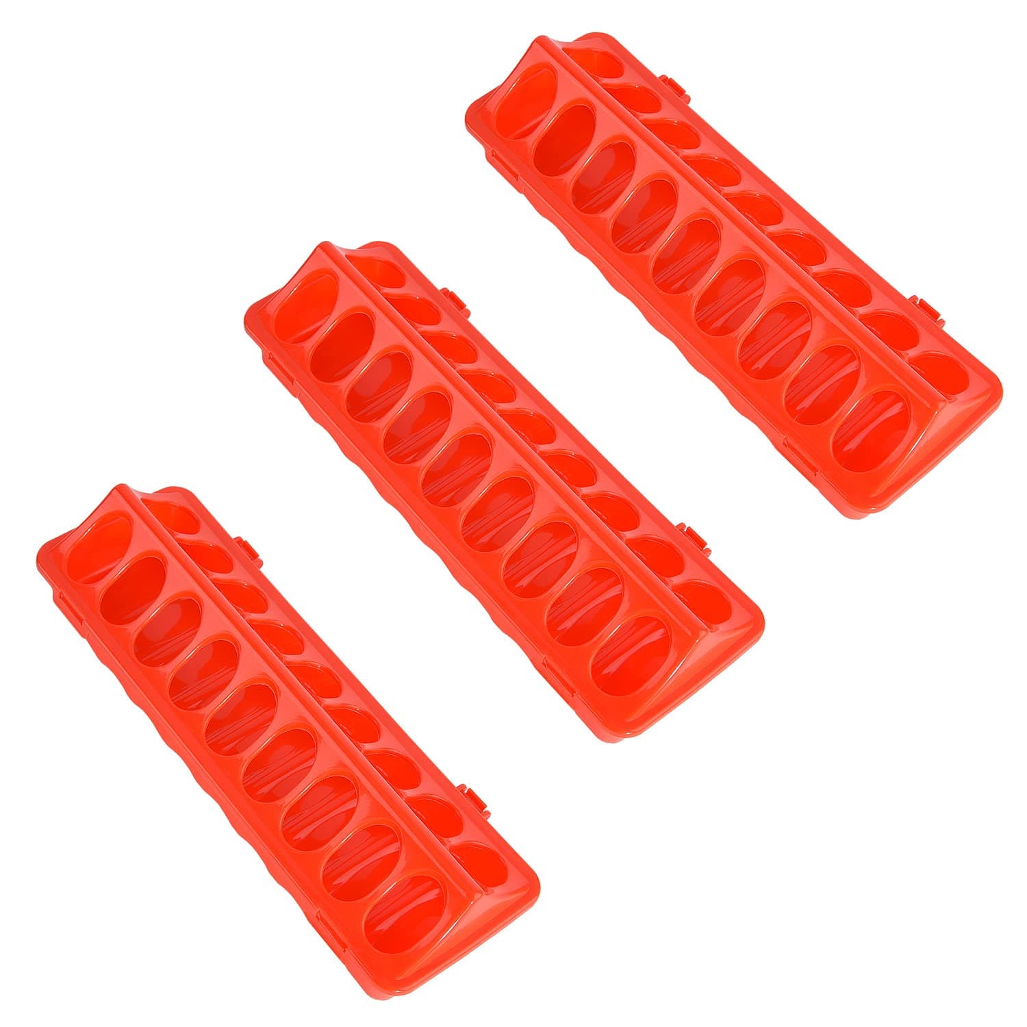 3 Pcs Chick Feeder - Multihole Birds Feeding Dish Dispenser,Plastic Flip Top Bird Small Poultry Feeder, Poultry Feeding Tray with Holes for Home Farm Chick Feeder