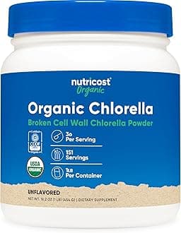 Nutricost Organic Chlorella Powder 16oz (1LB) - 3g Per Serving