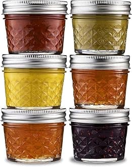 Ash & Roh - Clear Glass Jar And Container With Air Tight Lid Storage of Spices and Dry Fruit (100 ML BABY JAR, 6)