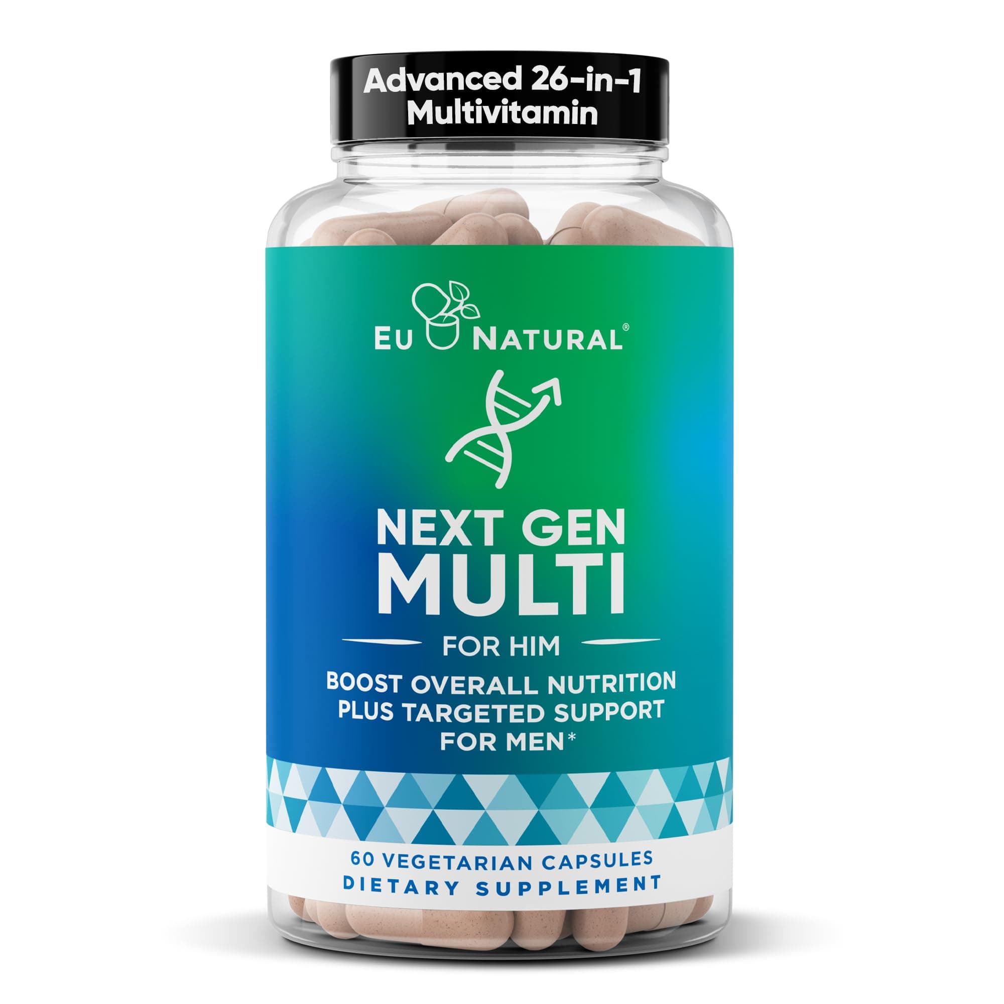 Next Gen Multi for Him Advanced Men’s Multivitamin Supplement – 26-in-1 Multiblend for Beard & Hair Growth, Men’s Reproductive Health, Metabolism, Heart, Skin, Prostate Support, More – 60 Veg Capsules