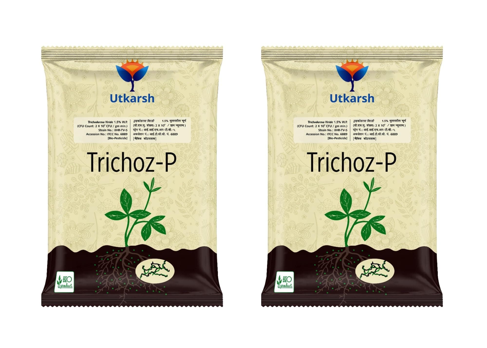 - Utkarsh Trichoderma Viride 1.5% W.P.: 2 x 10^6 CFU/gm min. for Plants, Crops and Home Gardening - Trichoz-P (2 Kg; Pack of 2 of 1 Kg)