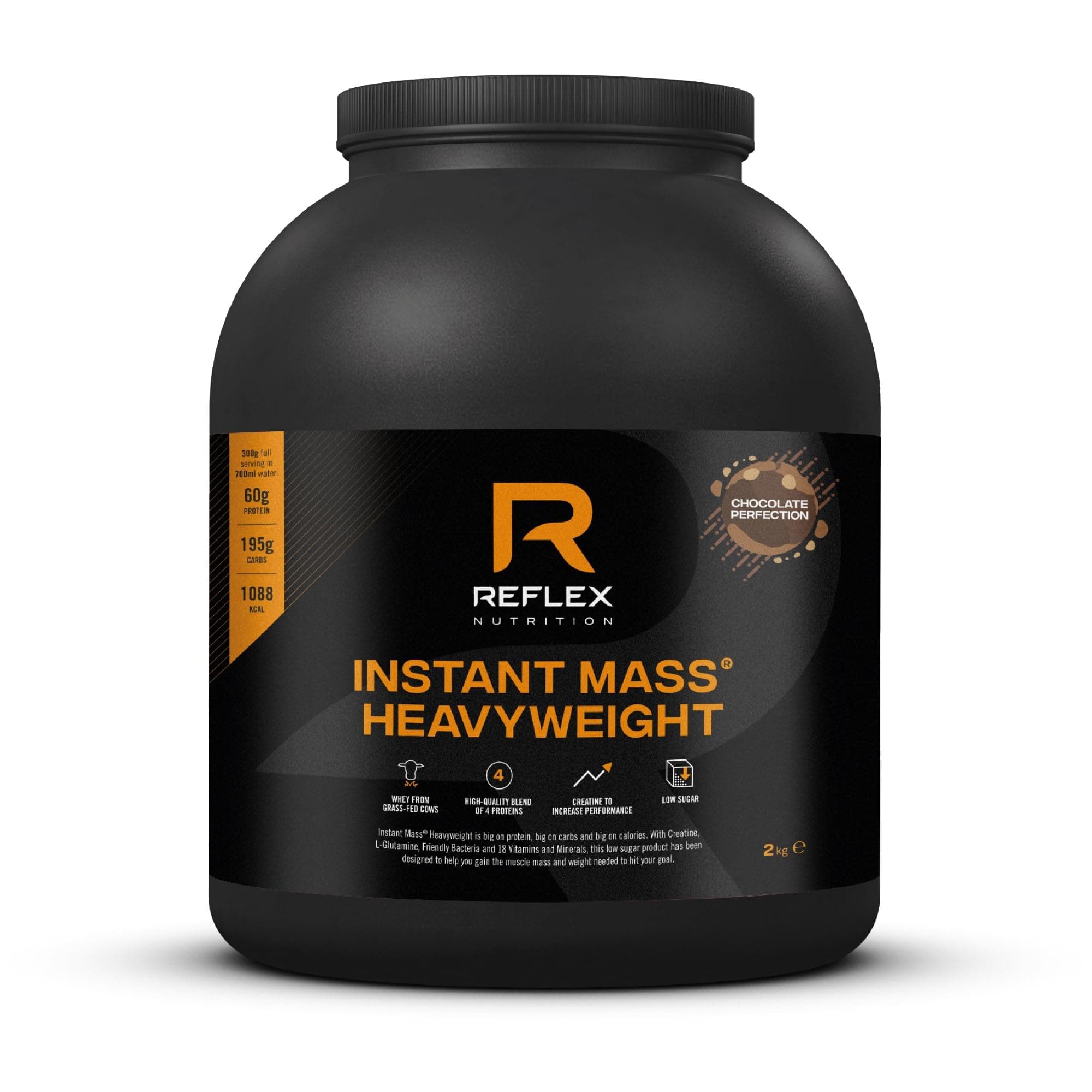 Instant Mass Heavyweight - Mass Gainer - Over 1000 Kcal per Serving, 60g Protein, Creatine - High Calorie Post Workout or Before Bed Protein Shake (Chocolate Perfection, 2 kg)
